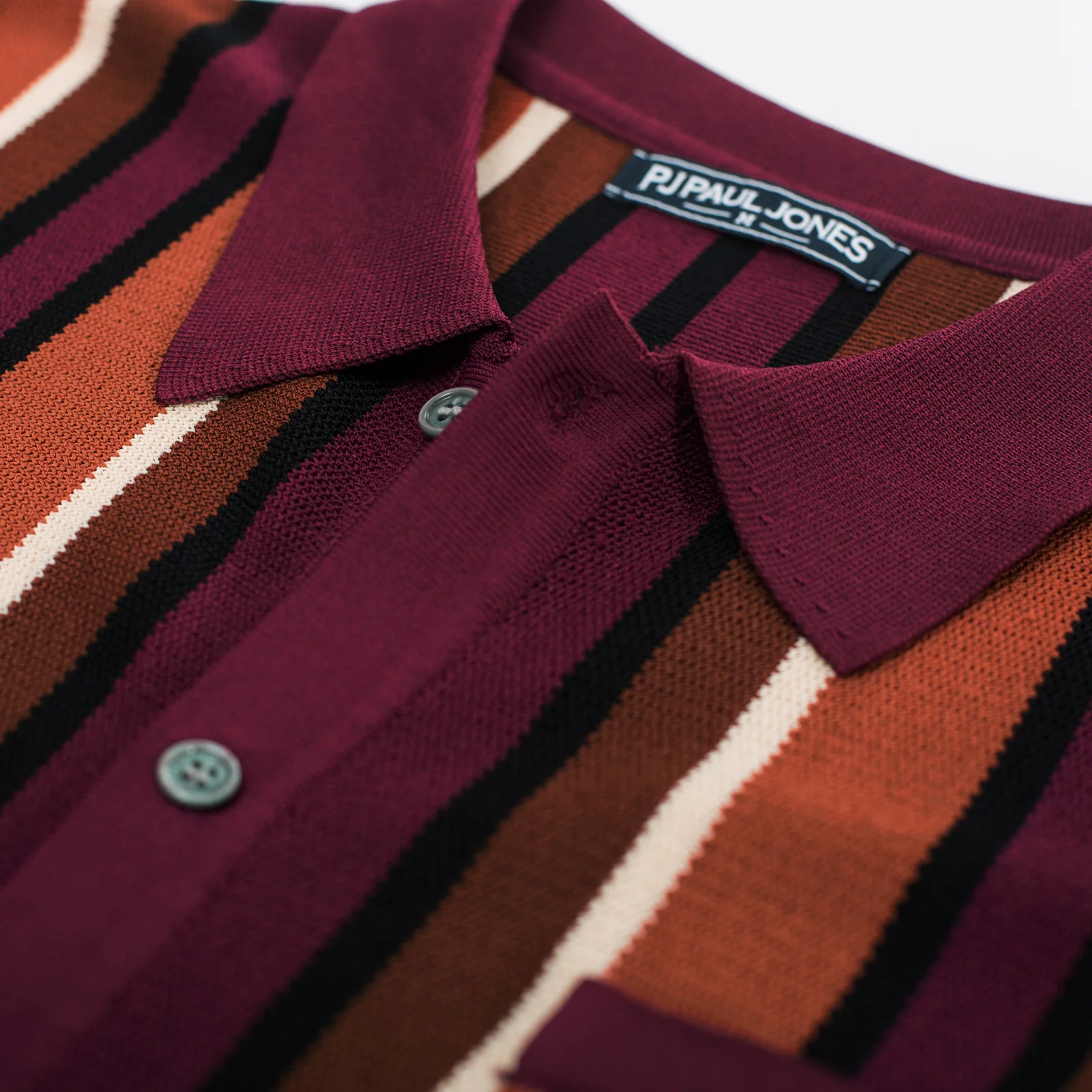 Men’s Short Sleeve Knit Shirt Vintage Stripe Lapel Collar Polo Cardigans Shirts - Image 84