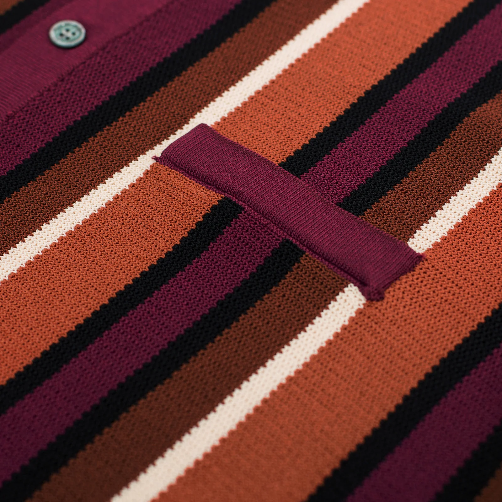 Men’s Short Sleeve Knit Shirt Vintage Stripe Lapel Collar Polo Cardigans Shirts - Image 85