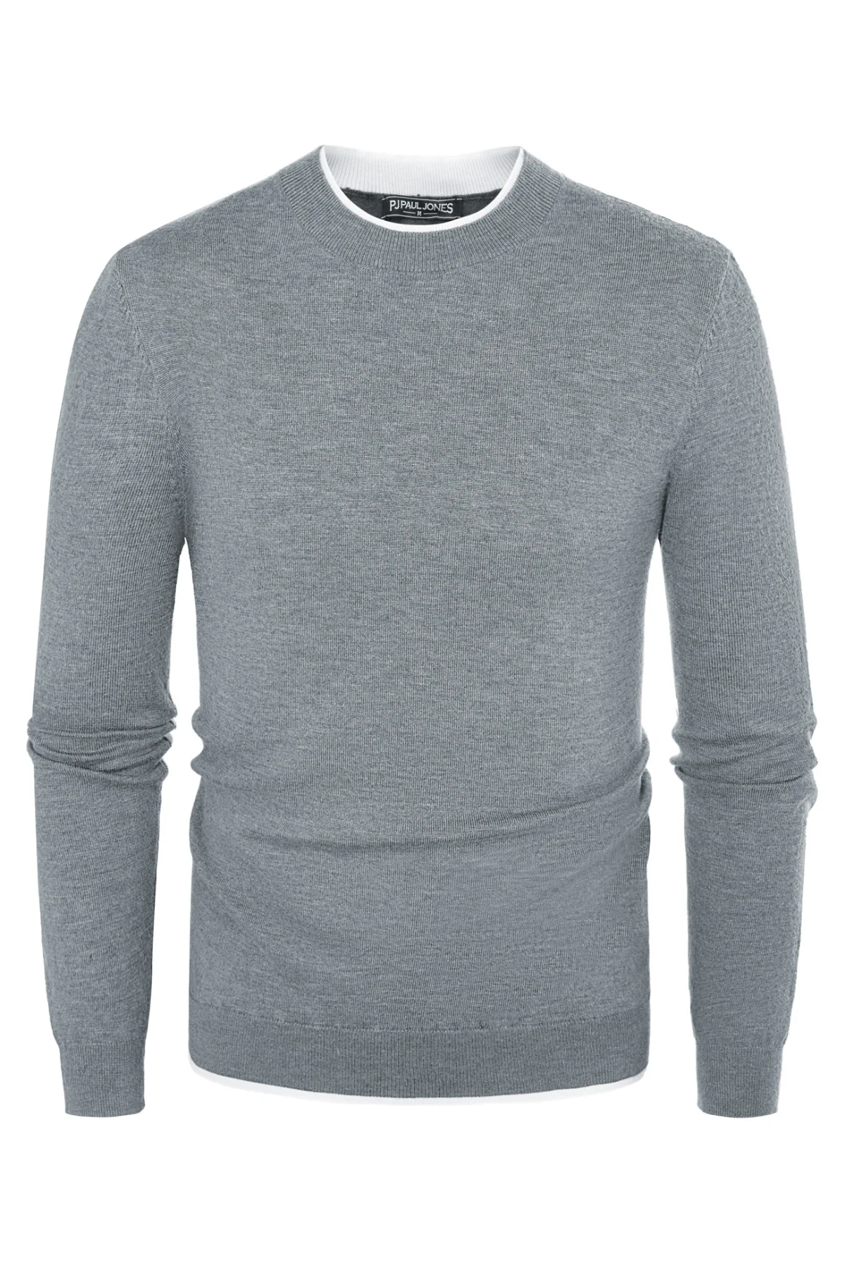 Men Contrast Color Sweater Long Sleeve Crew Neck Pullover Jumper - Image 11