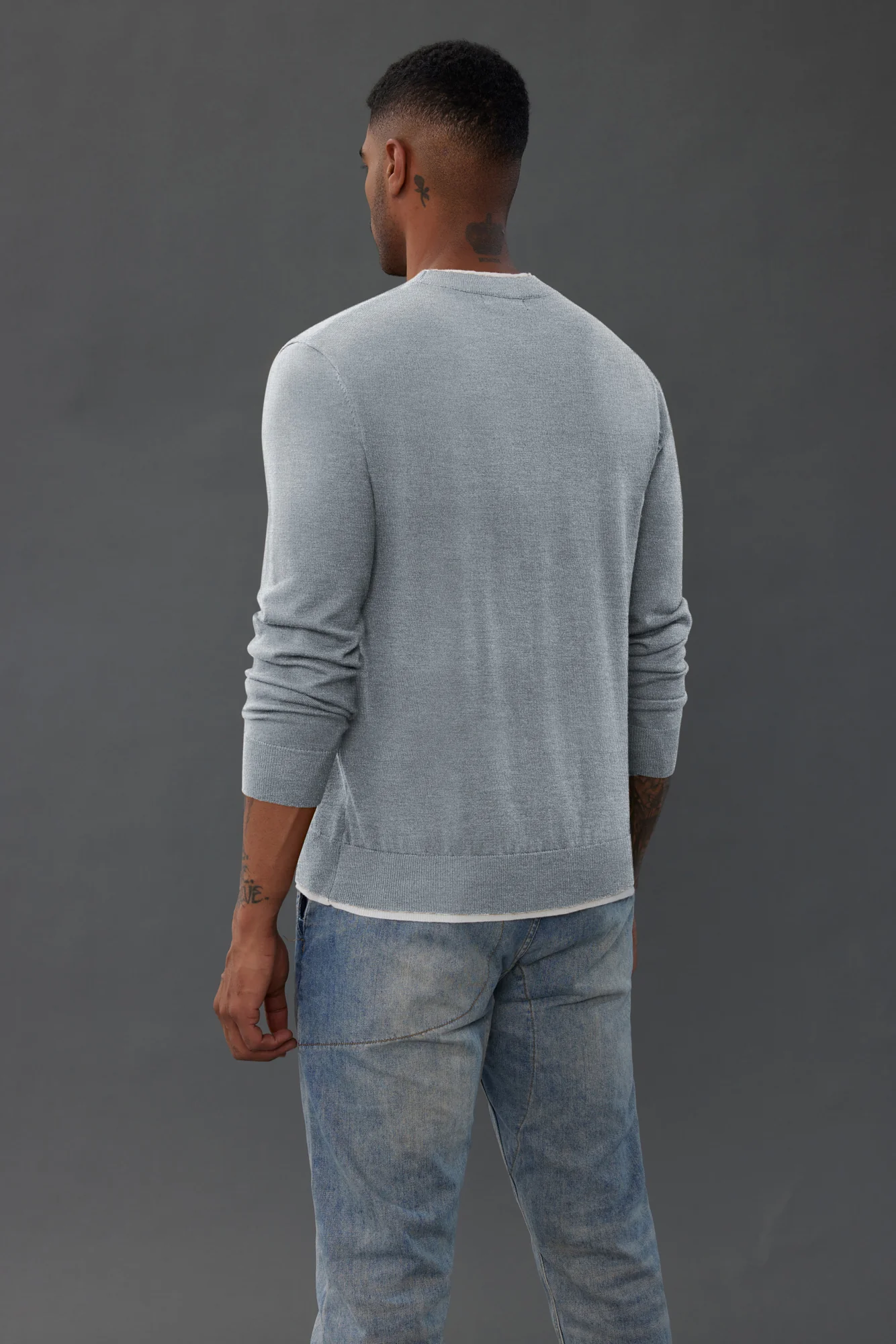 Men Contrast Color Sweater Long Sleeve Crew Neck Pullover Jumper - Image 13