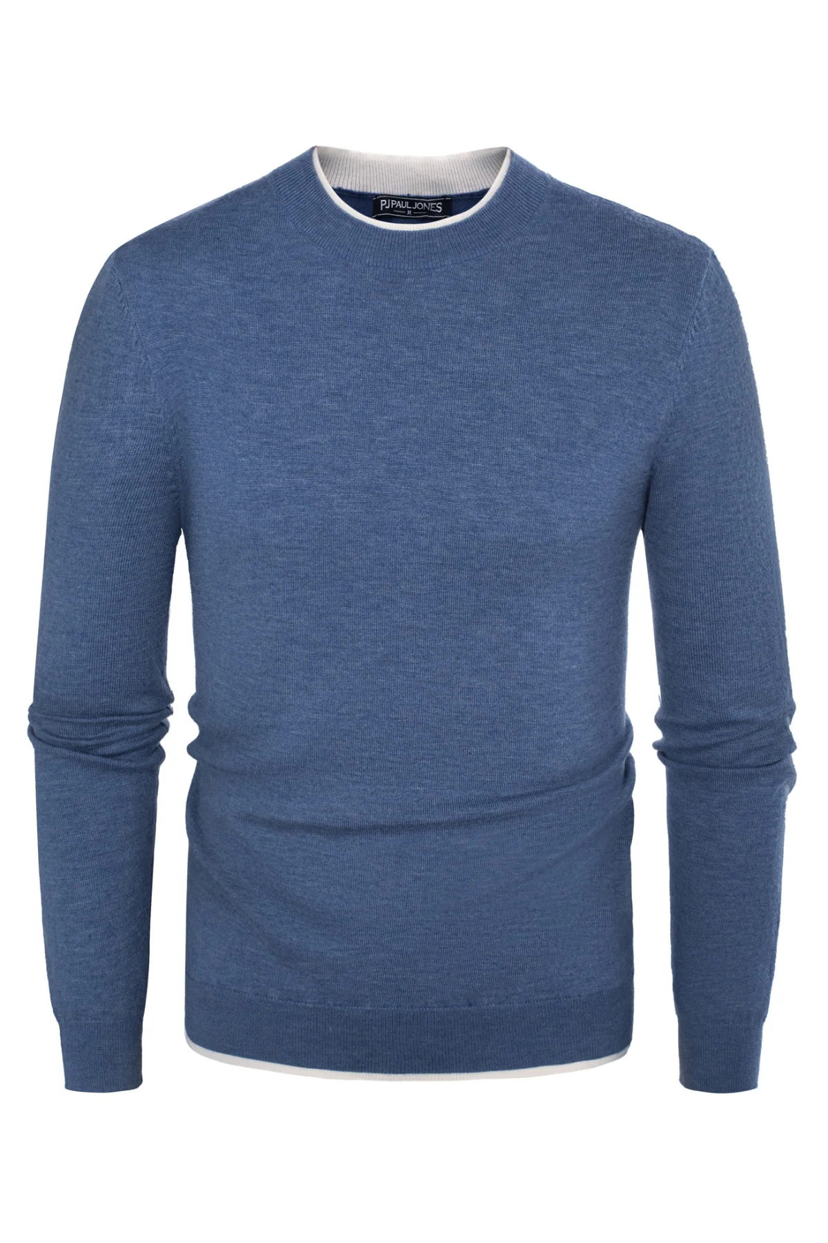 Men Contrast Color Sweater Long Sleeve Crew Neck Pullover Jumper - Image 15