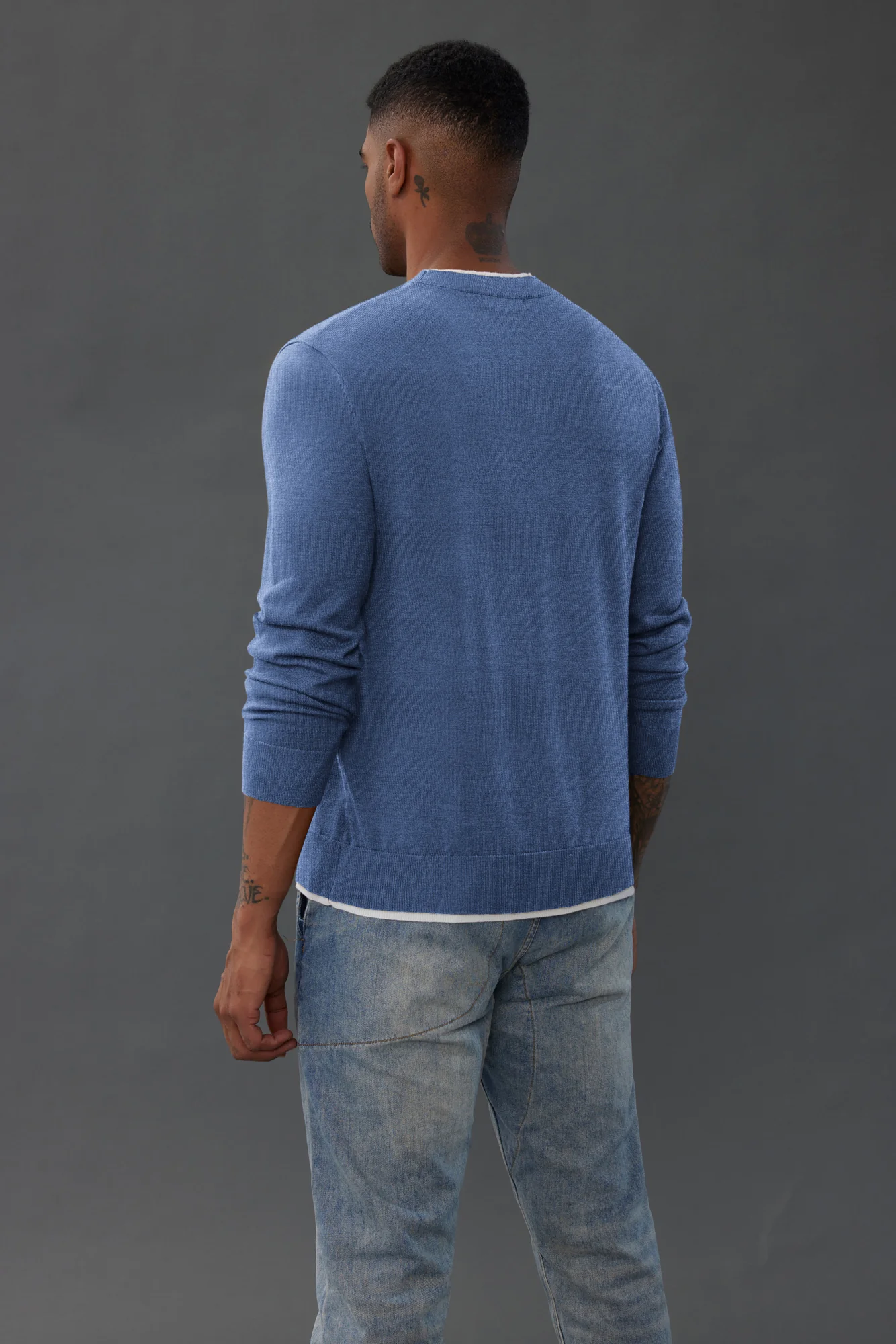 Men Contrast Color Sweater Long Sleeve Crew Neck Pullover Jumper - Image 17