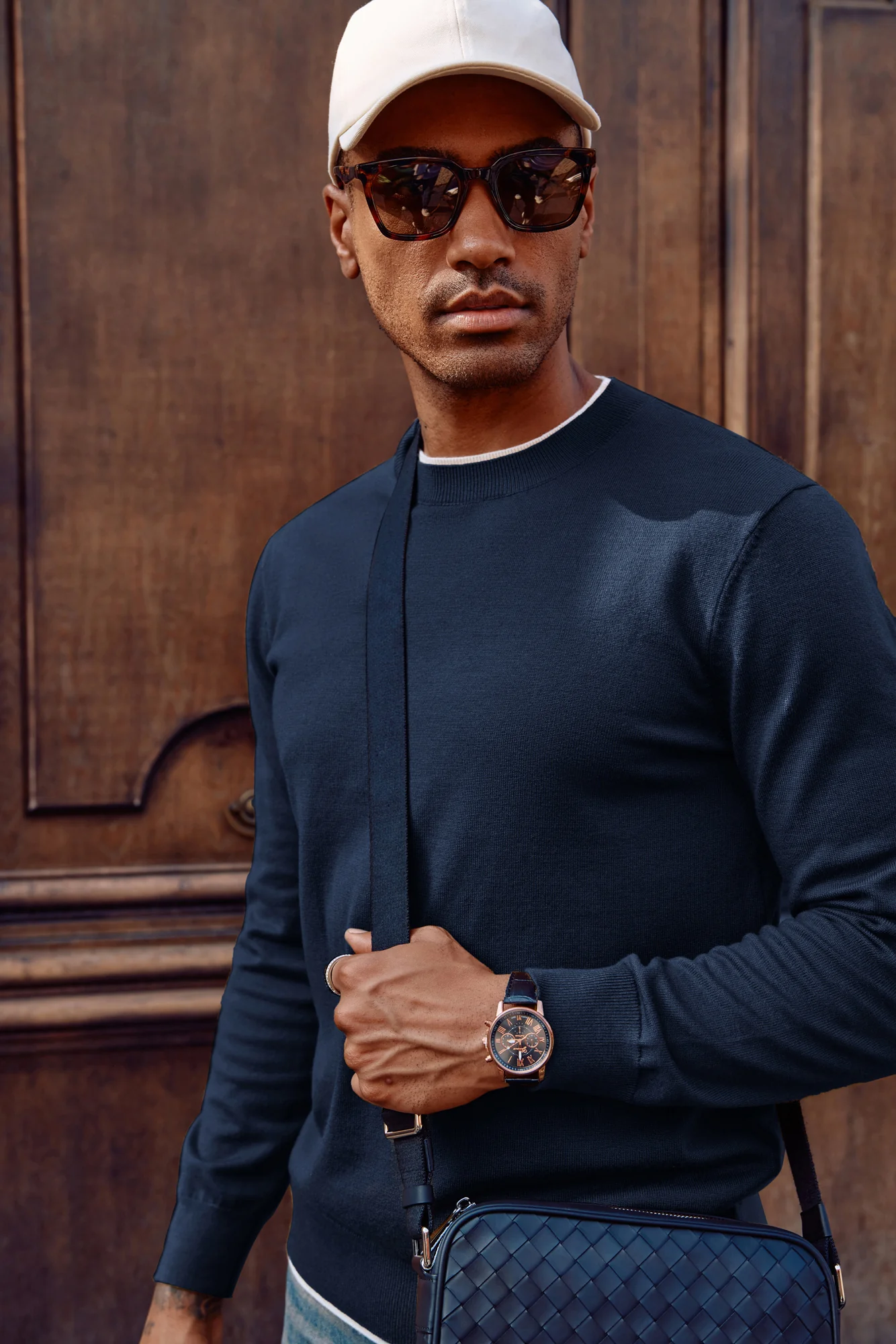 Men Contrast Color Sweater Long Sleeve Crew Neck Pullover Jumper - Image 21