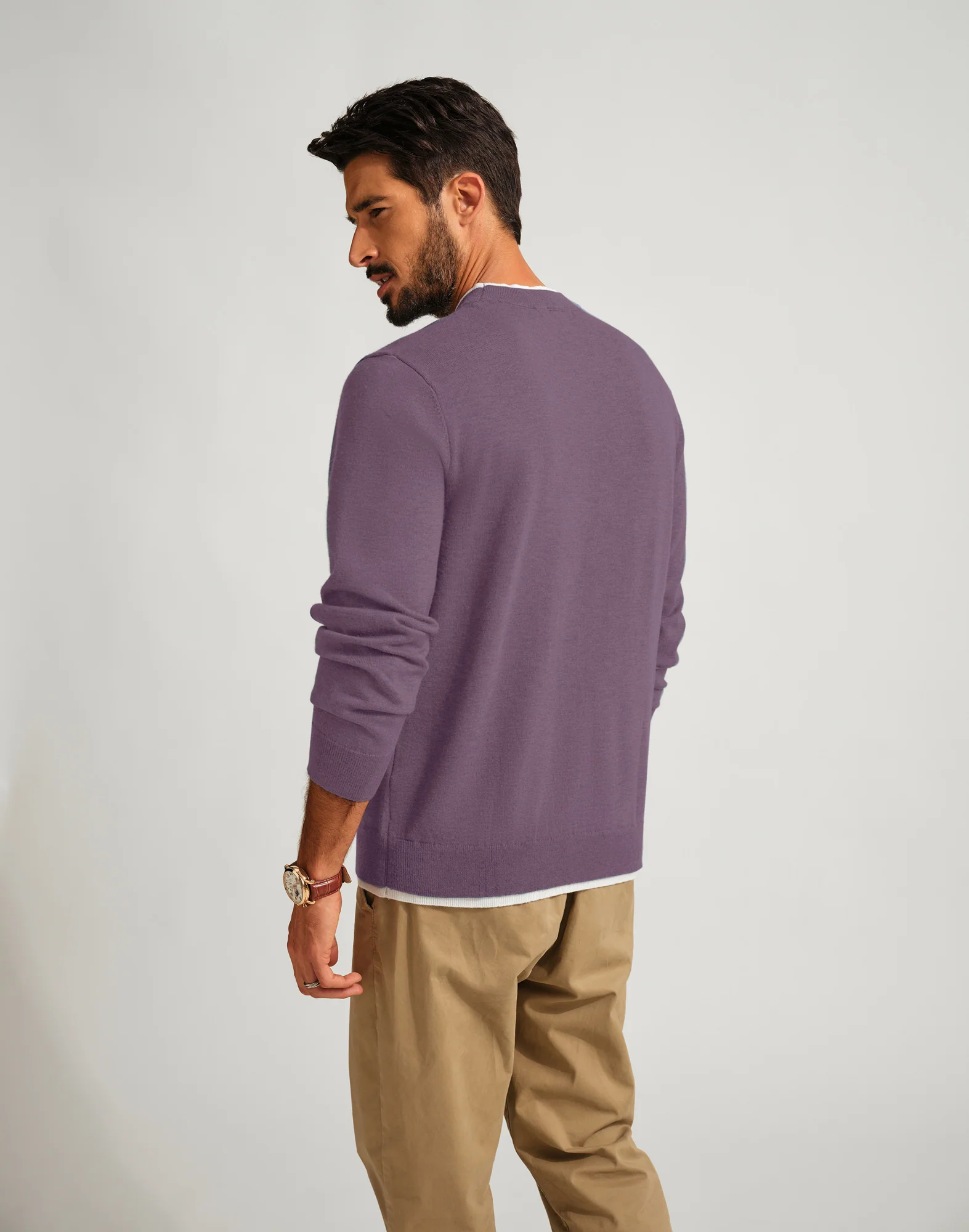 Men Contrast Color Sweater Long Sleeve Crew Neck Pullover Jumper - Image 29
