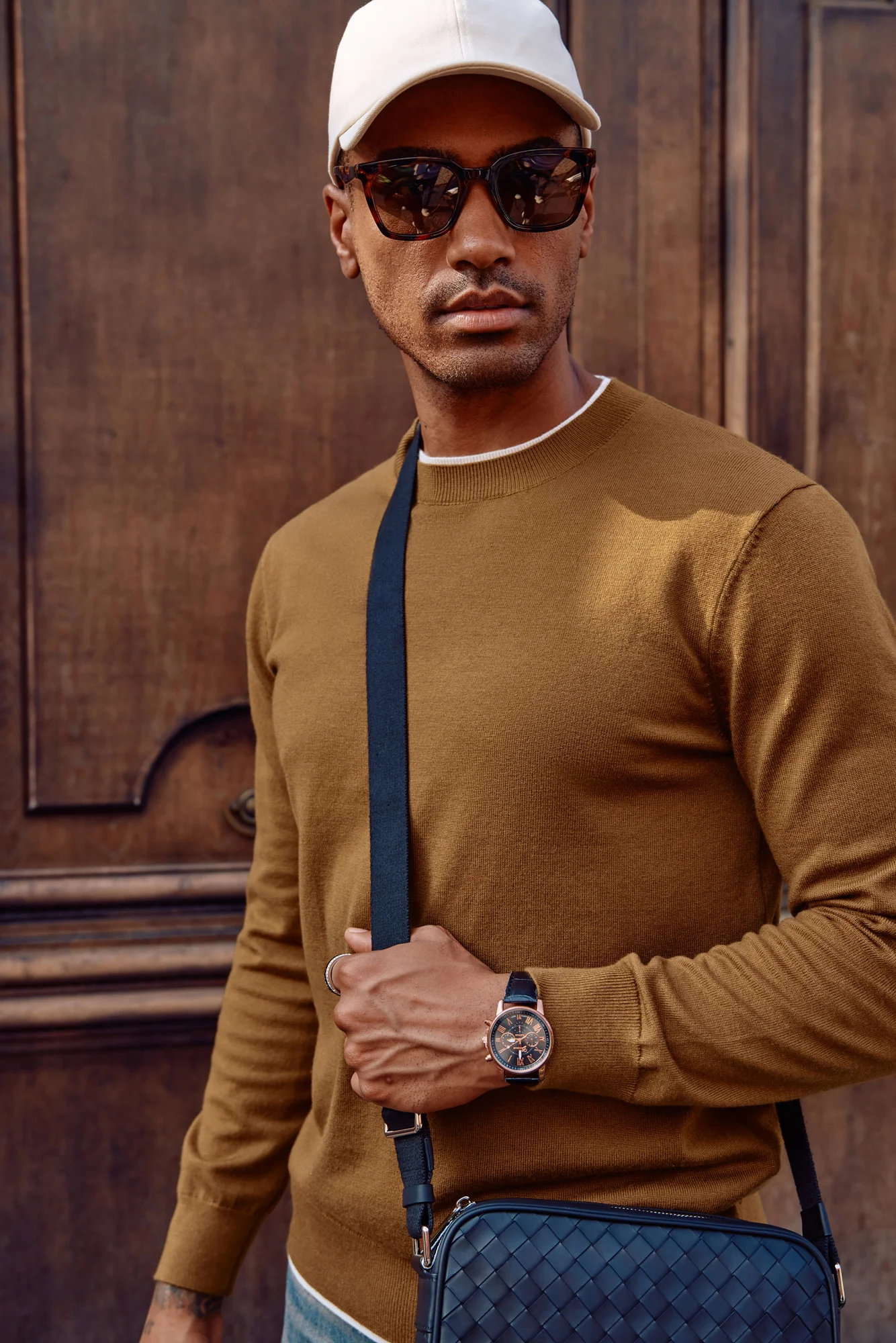 Men Contrast Color Sweater Long Sleeve Crew Neck Pullover Jumper - Image 9