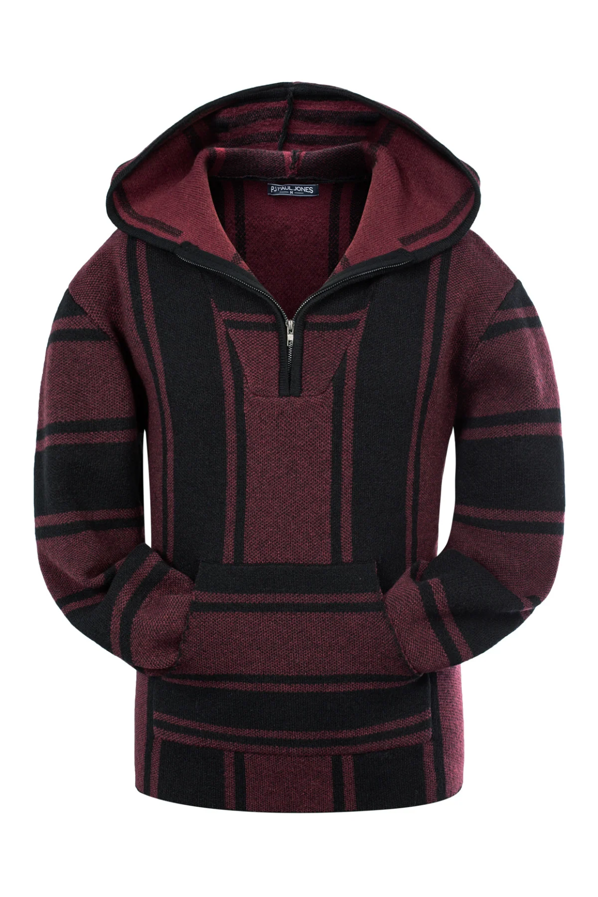 Men's Hoodie Sweater Quarter Zip Stylish Cable Knit Pullover Sweater - Image 10