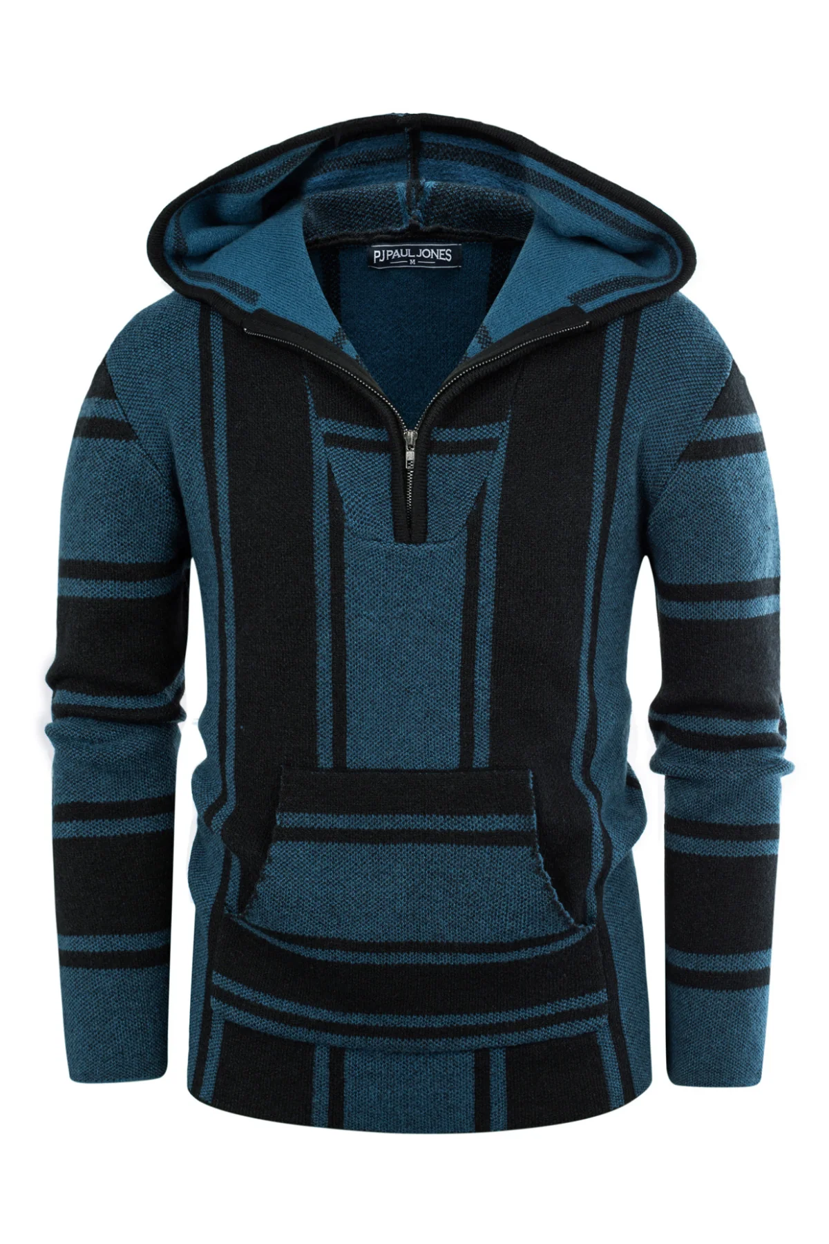 Men's Hoodie Sweater Quarter Zip Stylish Cable Knit Pullover Sweater - Image 18