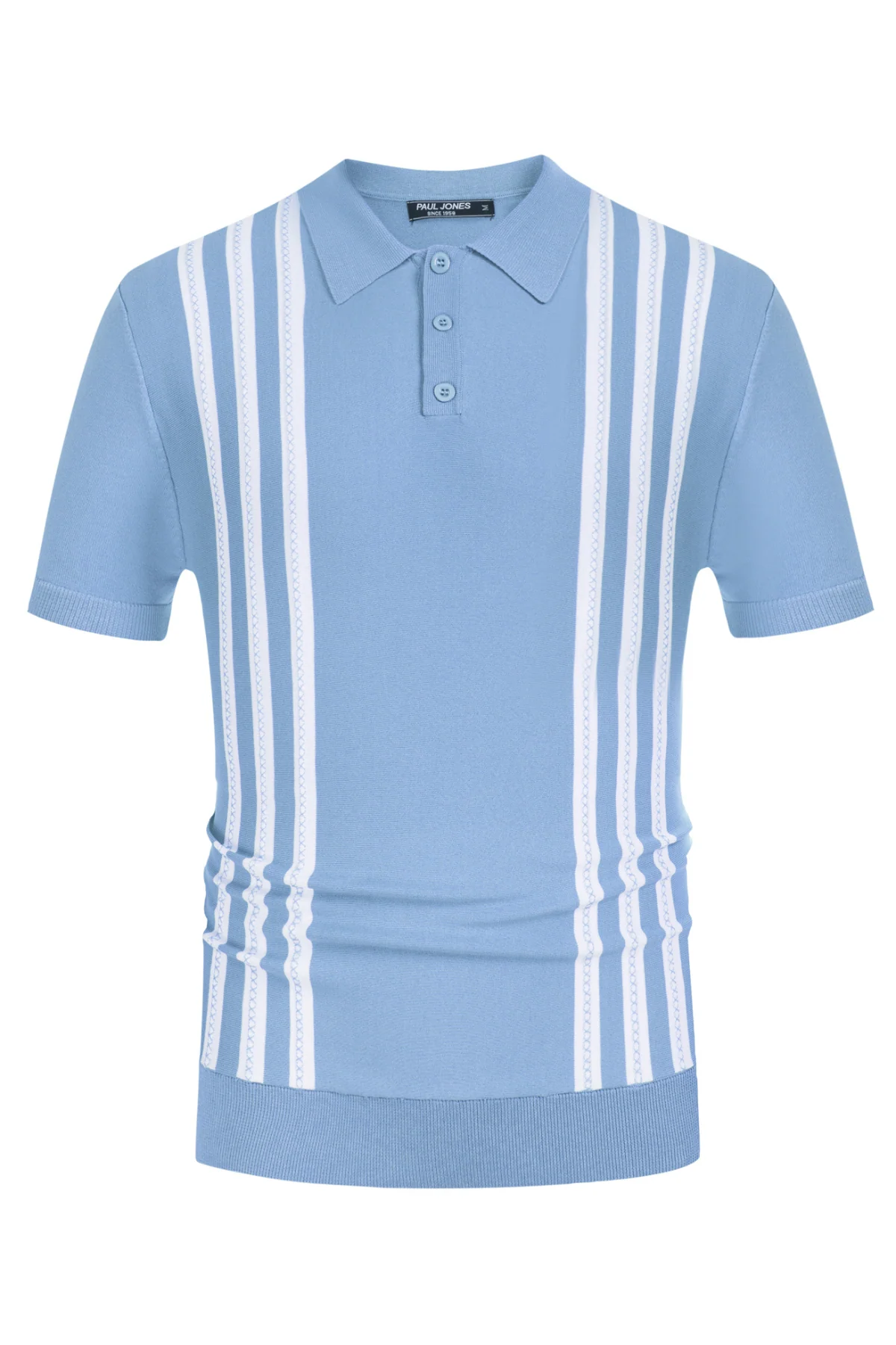 Men's Vintage Stripe Knitted Polo Pullover Shirts Short Sleeve Golf Knit Mens Polo Shirt - Image 38
