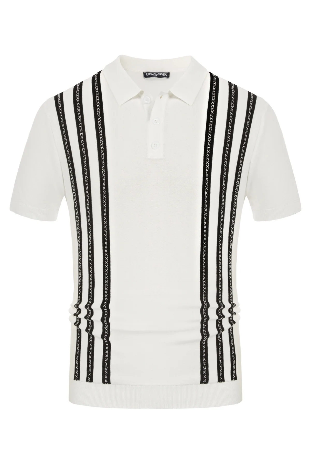 Men's Vintage Stripe Knitted Polo Pullover Shirts Short Sleeve Golf Knit Mens Polo Shirt - Image 42