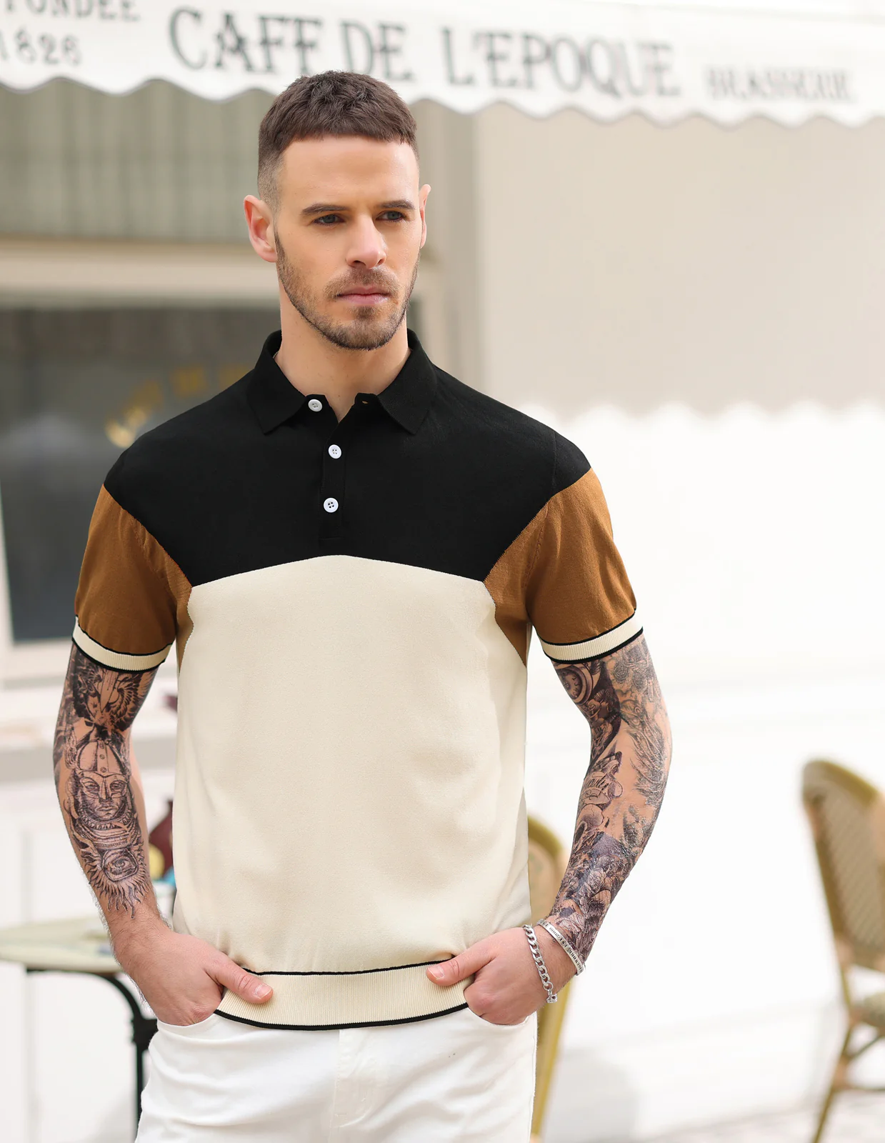 Mens Knitting Stretch Golf Polo Shirts Lightweight Tee Shirts - Image 6