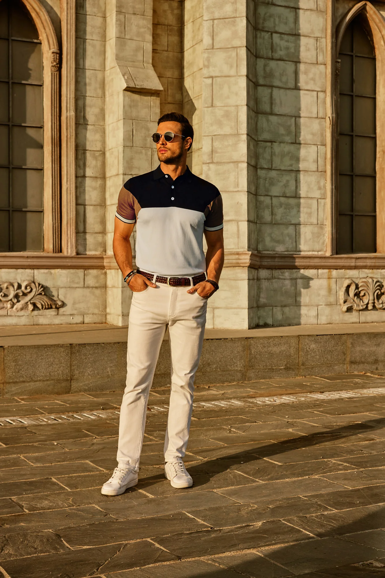 Mens Knitting Stretch Golf Polo Shirts Lightweight Tee Shirts - Image 7
