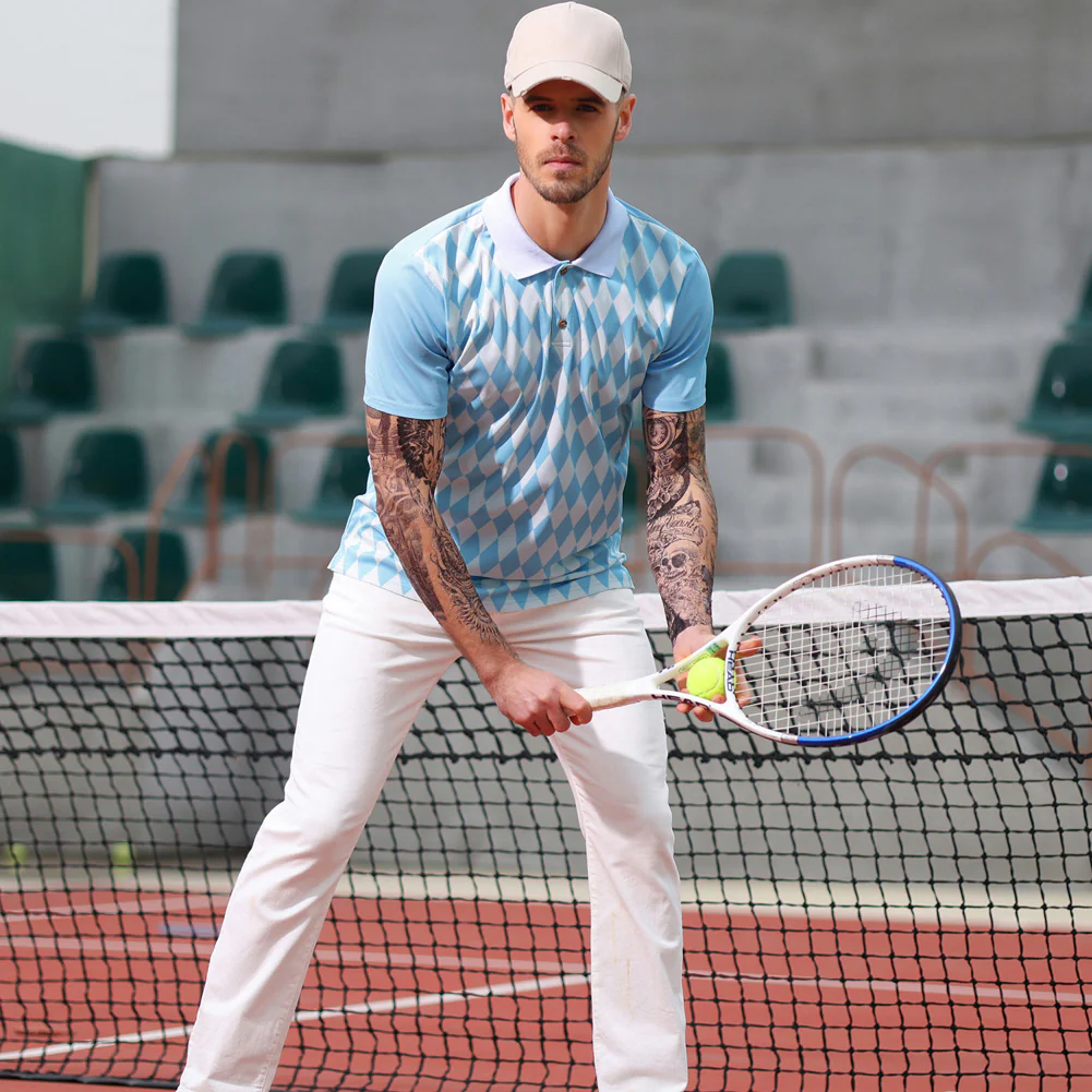 Mens Polo Shirt Short Sleeve Performance Golf Polo Pullover Shirts Daily Casual Wear - Image 10
