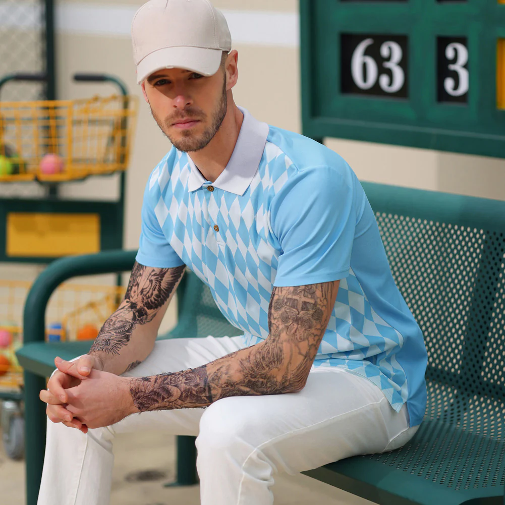 Mens Polo Shirt Short Sleeve Performance Golf Polo Pullover Shirts Daily Casual Wear - Image 11