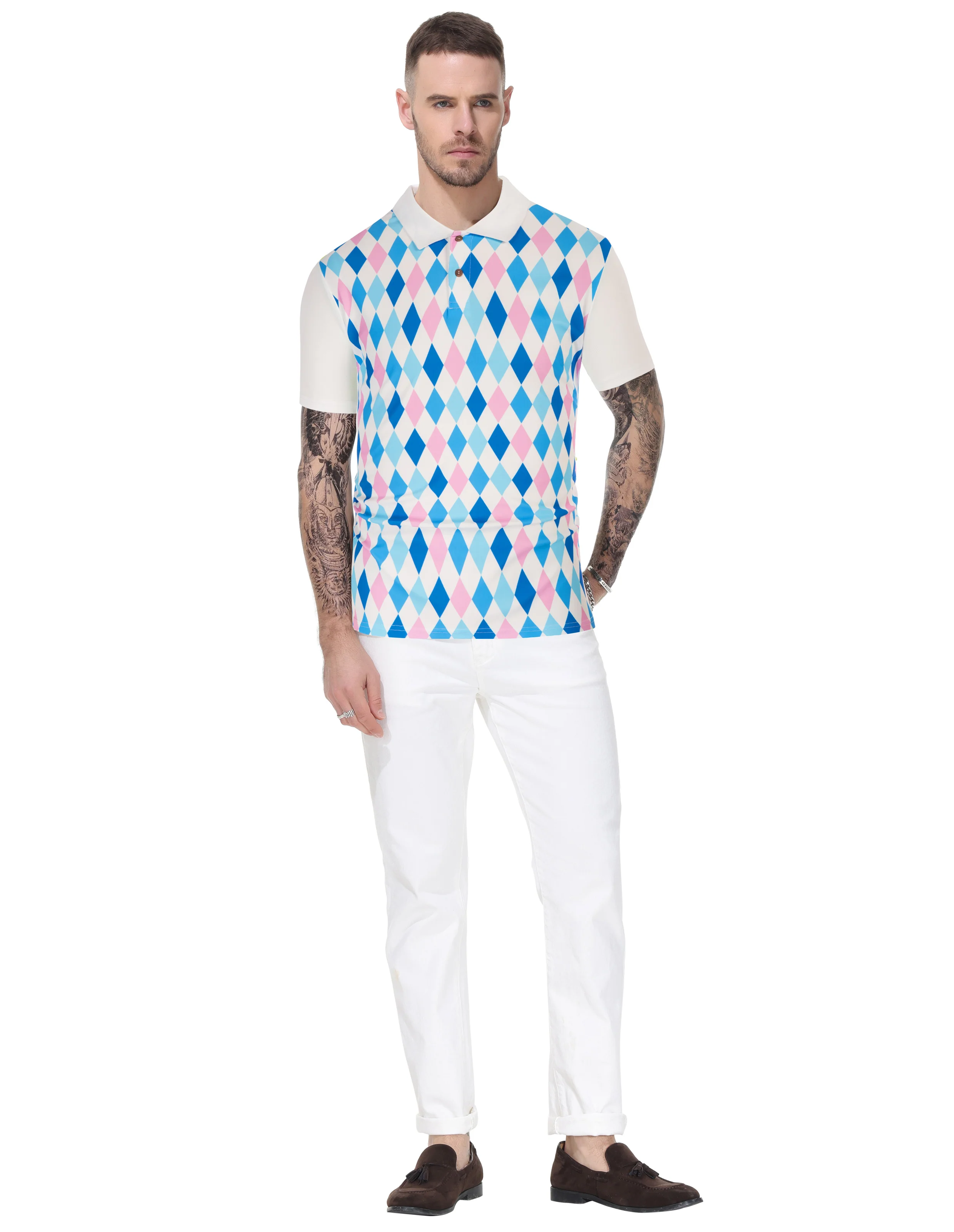 Mens Polo Shirt Short Sleeve Performance Golf Polo Pullover Shirts Daily Casual Wear - Image 29