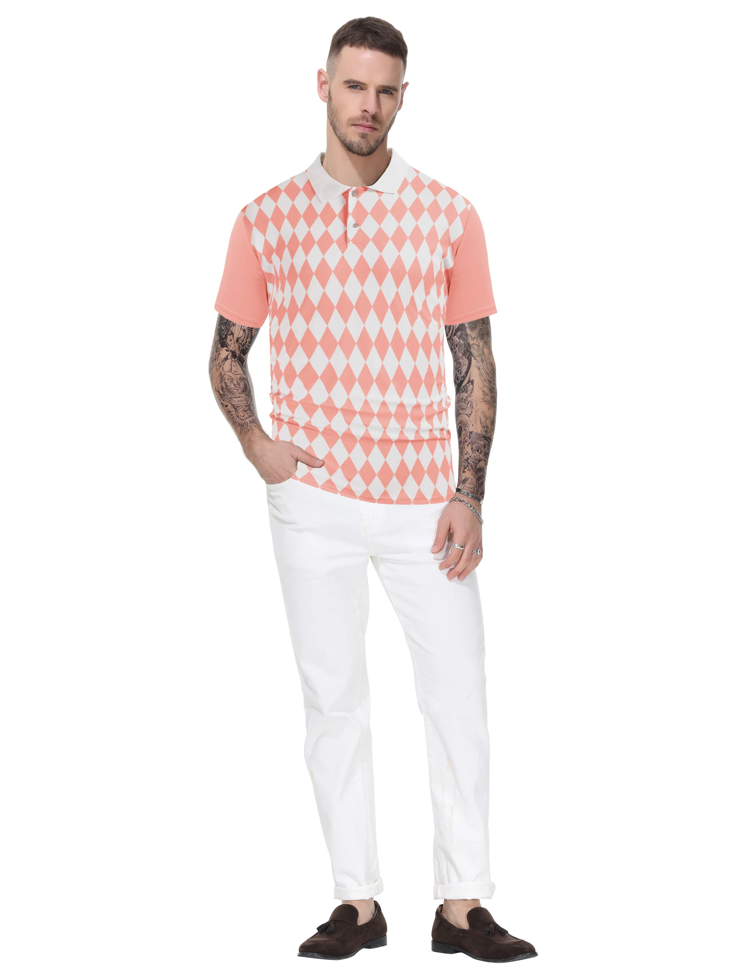 Mens Polo Shirt Short Sleeve Performance Golf Polo Pullover Shirts Daily Casual Wear - Image 32