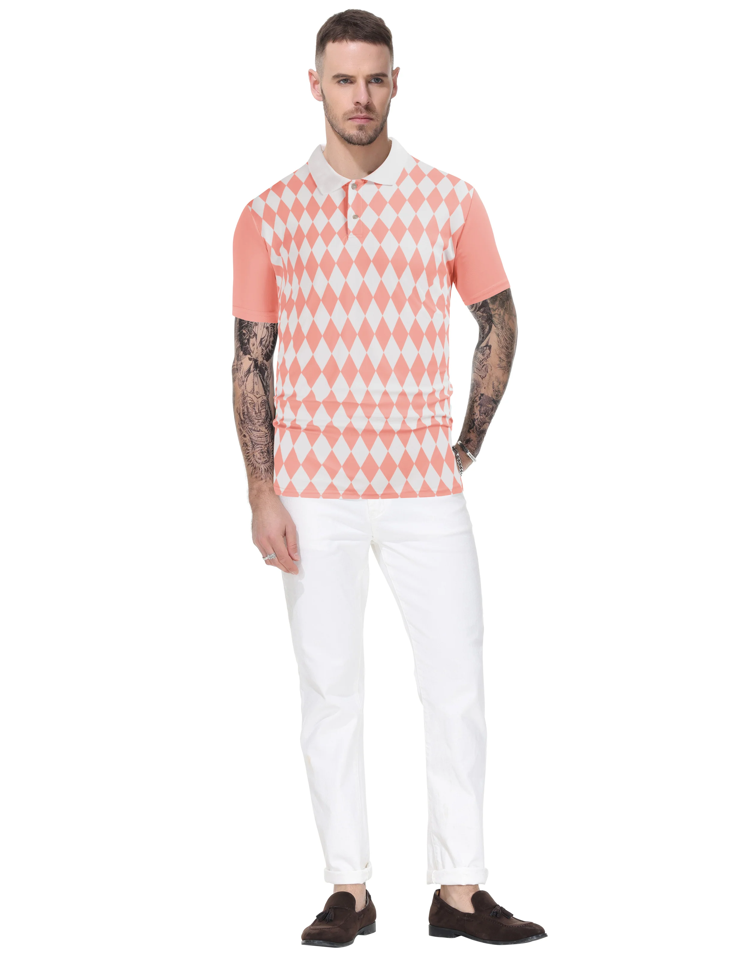 Mens Polo Shirt Short Sleeve Performance Golf Polo Pullover Shirts Daily Casual Wear - Image 33