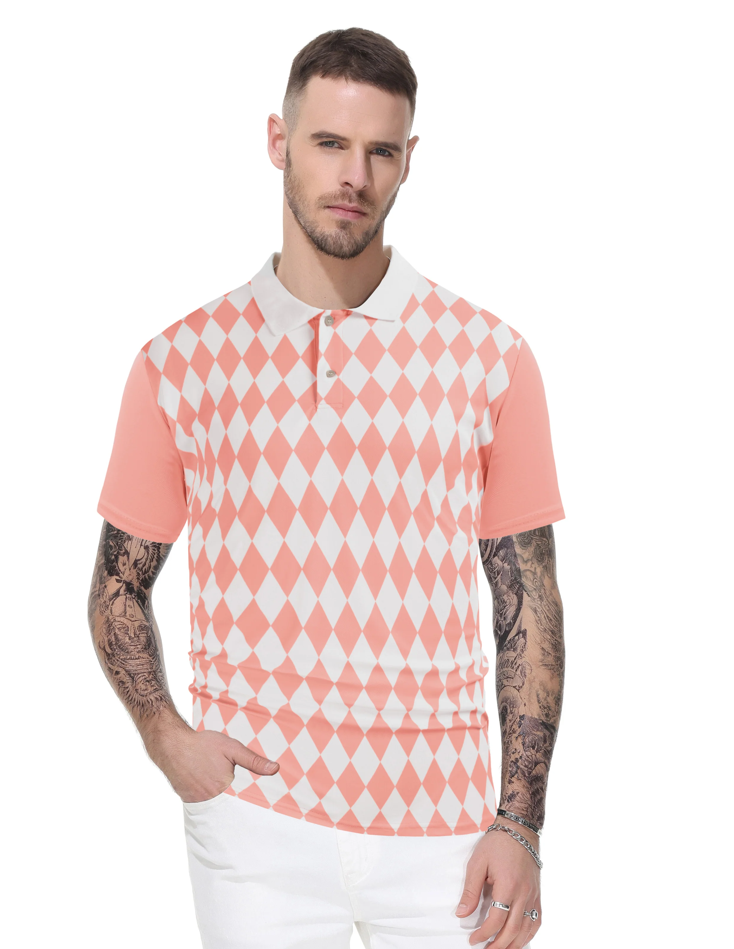 Mens Polo Shirt Short Sleeve Performance Golf Polo Pullover Shirts Daily Casual Wear - Image 34