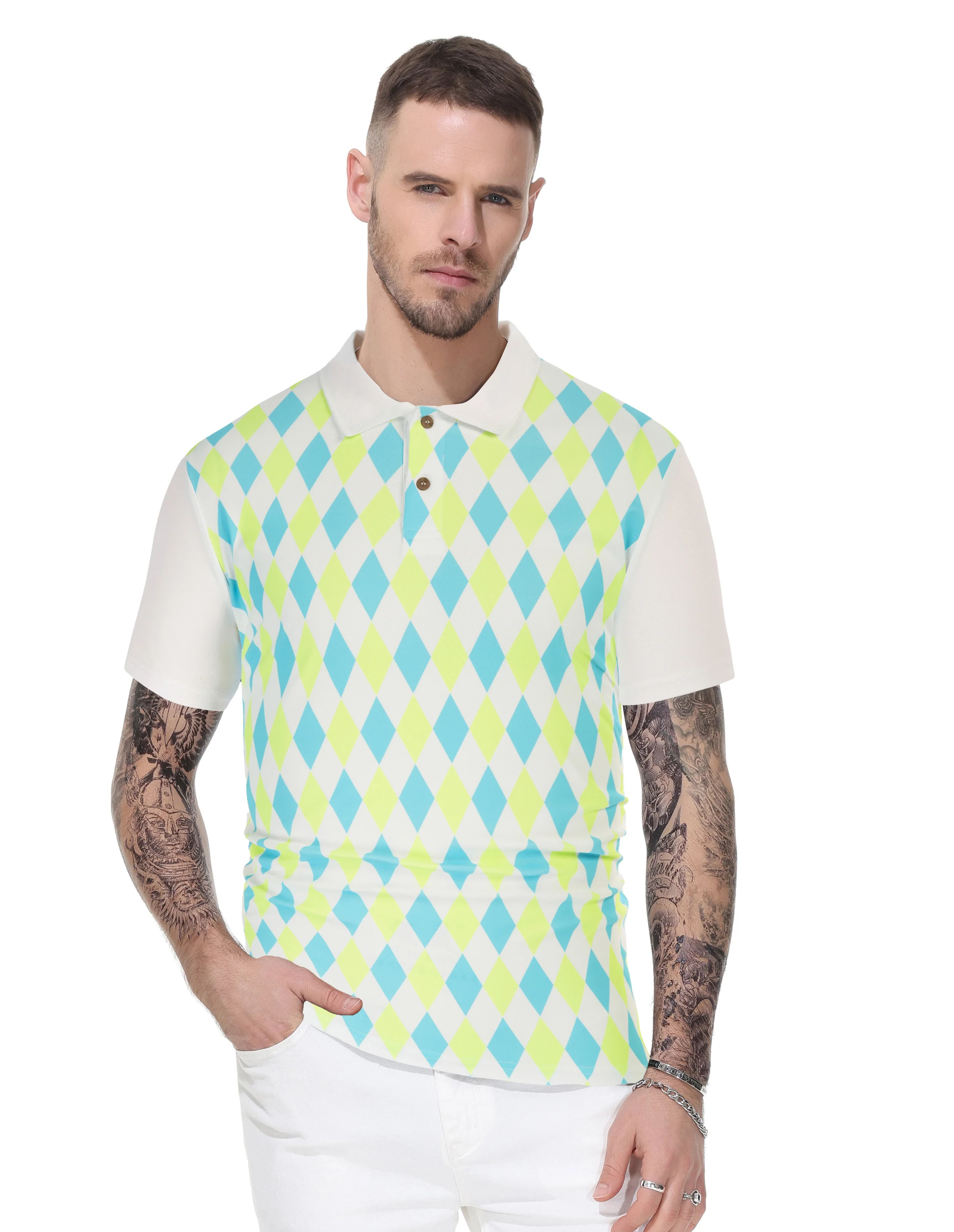 Mens Polo Shirt Short Sleeve Performance Golf Polo Pullover Shirts Daily Casual Wear - Image 35