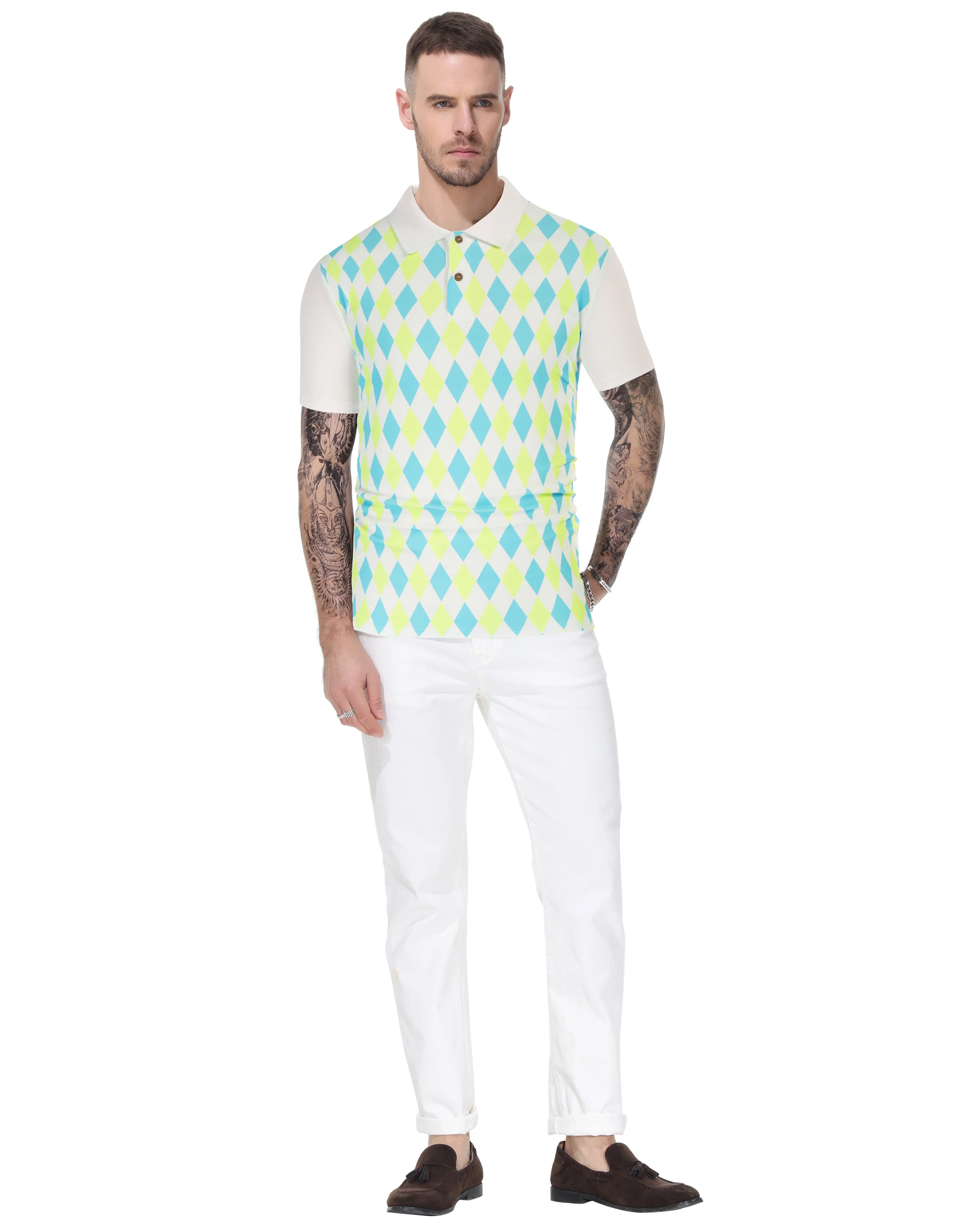 Mens Polo Shirt Short Sleeve Performance Golf Polo Pullover Shirts Daily Casual Wear - Image 37