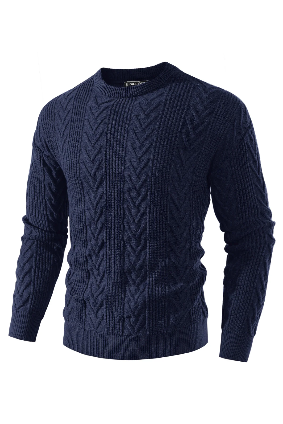 Mens Crewneck Sweater Casual Cable Knit Pullover Sweater Drop Shoulder Solid Knitted Sweaters - Image 12