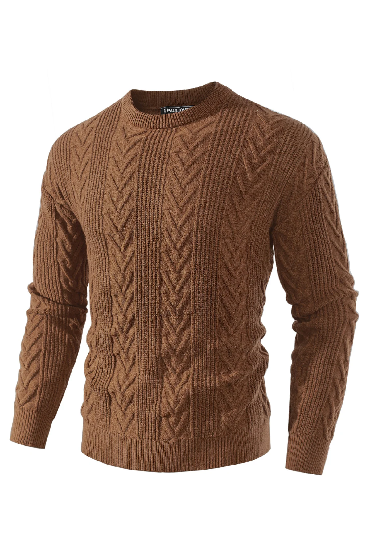 Mens Crewneck Sweater Casual Cable Knit Pullover Sweater Drop Shoulder Solid Knitted Sweaters - Image 8