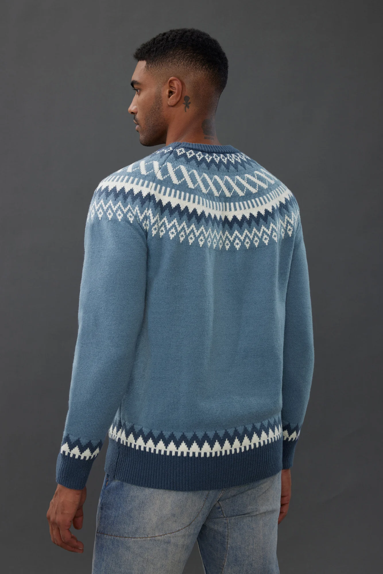 PJ Paul Jones Men's Fair Isle Crewneck Sweater Vintage Casual Pattern Knit Long Sleeve Pullover Sweater - Image 21