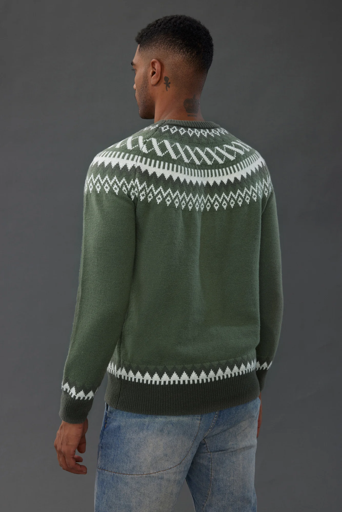 PJ Paul Jones Men's Fair Isle Crewneck Sweater Vintage Casual Pattern Knit Long Sleeve Pullover Sweater - Image 26