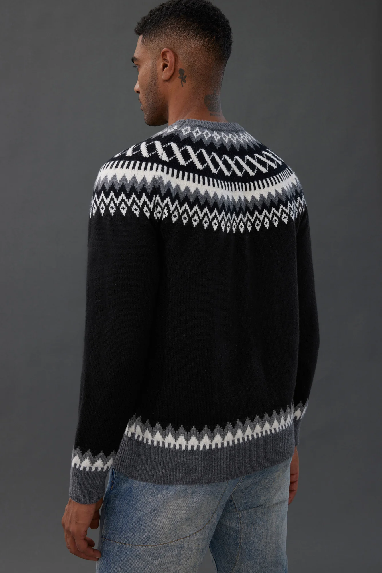 PJ Paul Jones Men's Fair Isle Crewneck Sweater Vintage Casual Pattern Knit Long Sleeve Pullover Sweater - Image 8