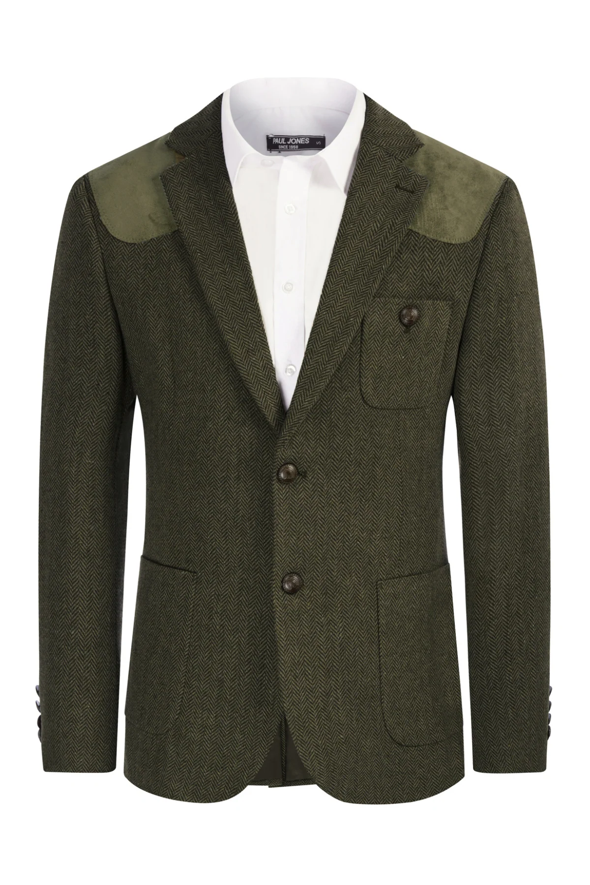 Mens British Wool Blend Suit Two Button Blazer Patchwork Tweed Sport Coats - Image 15