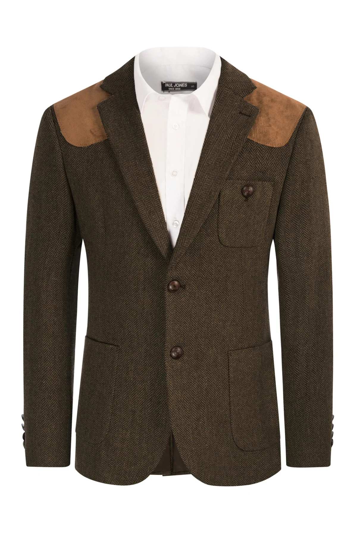 Mens British Wool Blend Suit Two Button Blazer Patchwork Tweed Sport Coats - Image 7