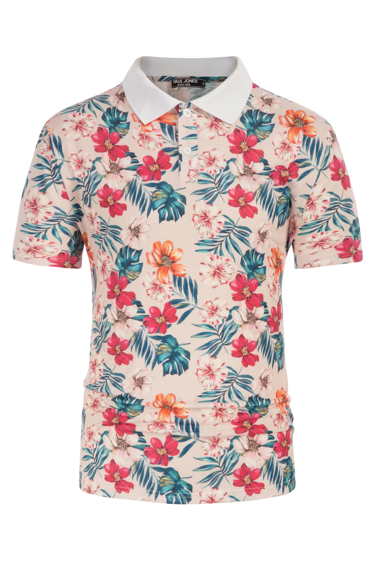 Mens Flower Polo Shirts Vintage Print Casual Tee Pullover Shirts for Summer - Image 22