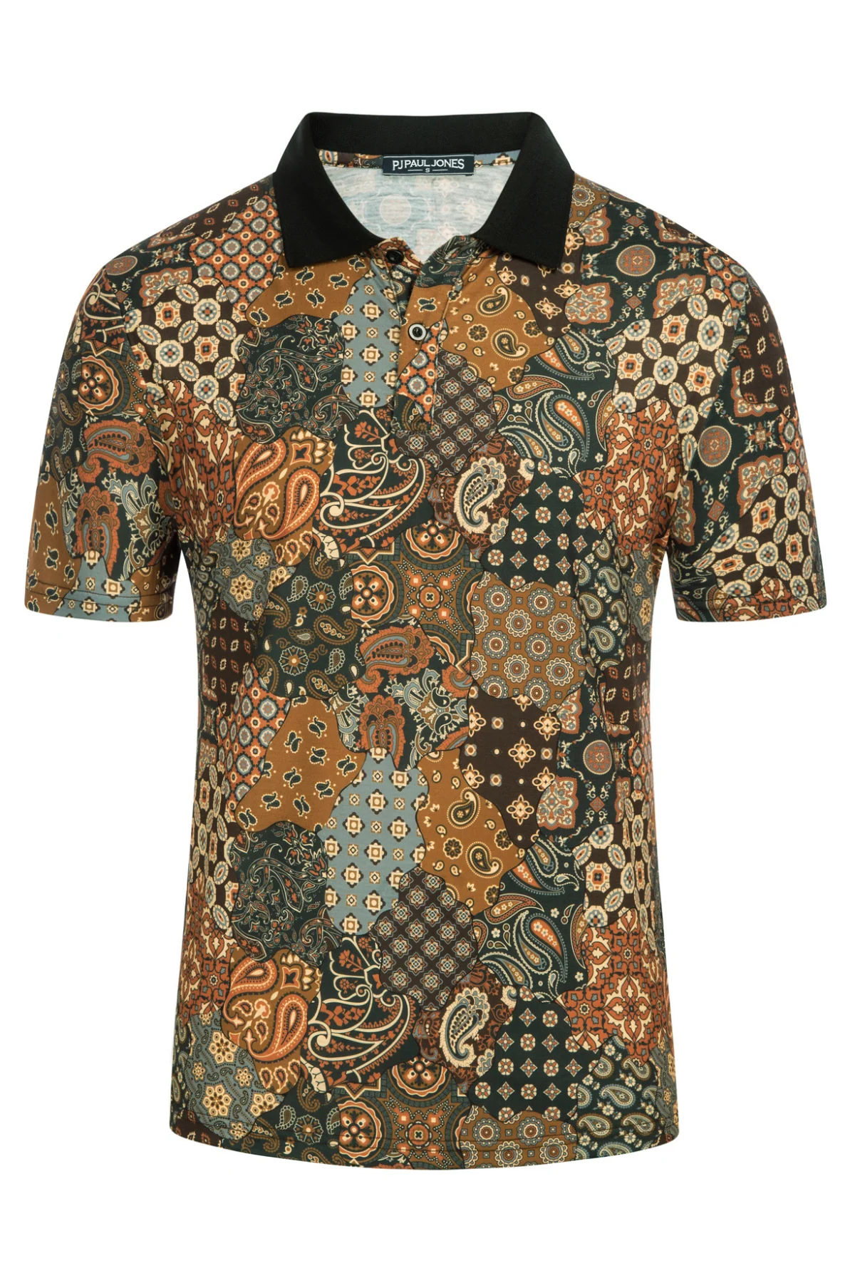Mens Flower Polo Shirts Vintage Print Casual Tee Pullover Shirts for Summer - Image 32