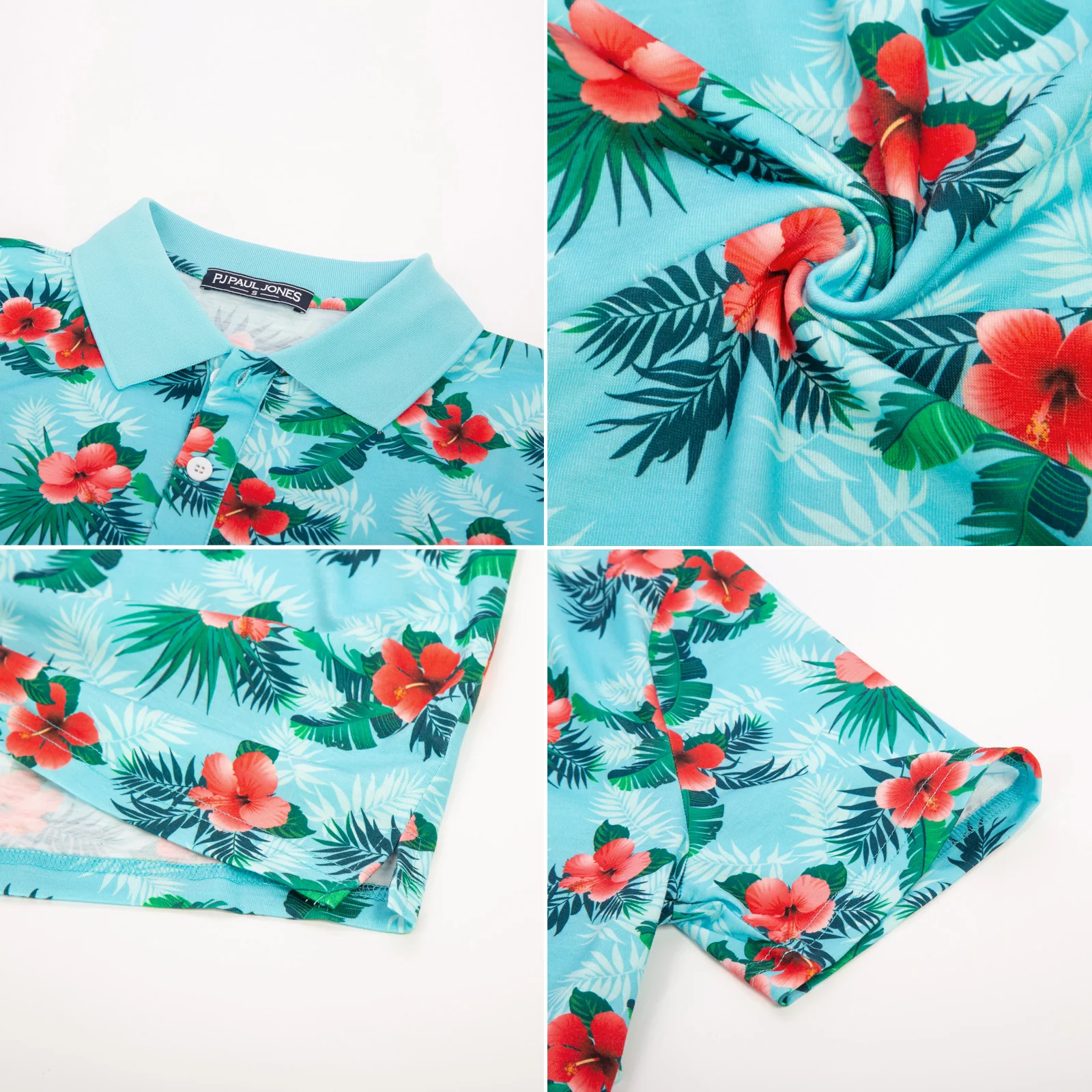 Mens Flower Polo Shirts Vintage Print Casual Tee Pullover Shirts for Summer - Image 46