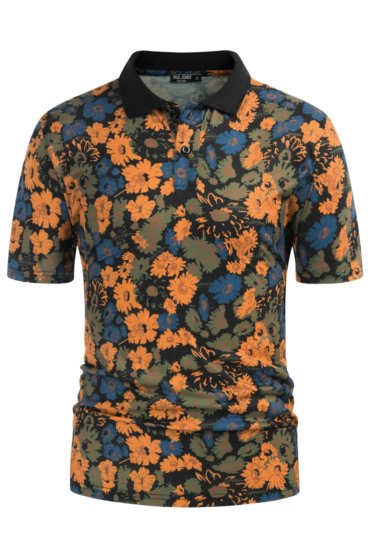 Mens Flower Polo Shirts Vintage Print Casual Tee Pullover Shirts for Summer - Image 8