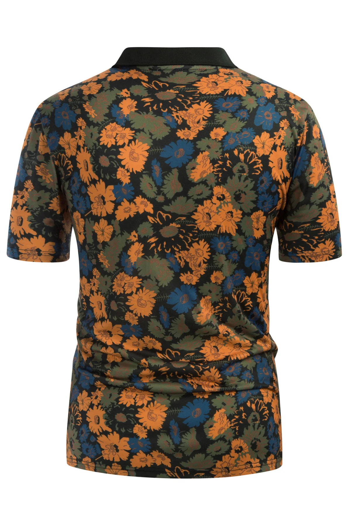 Mens Flower Polo Shirts Vintage Print Casual Tee Pullover Shirts for Summer - Image 9