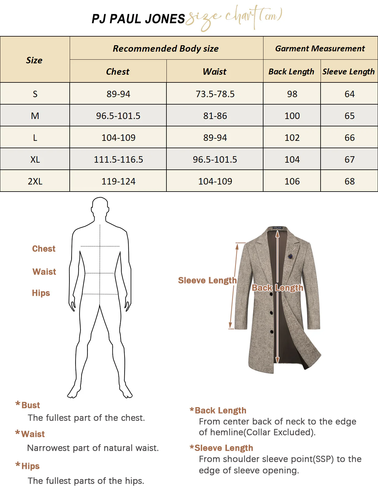Men Herring Bone Pattern Overcoat Peak Lapel Back Slit Knee Length Coat - Image 13