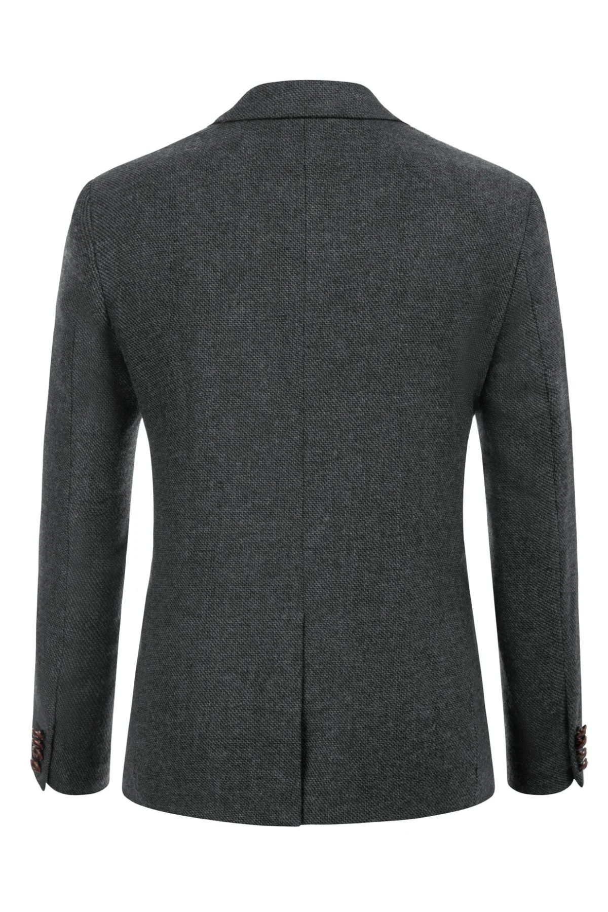Men Herring Bone Textured Blazer Coat Notch Lapel Two Buttons Coat - Image 19