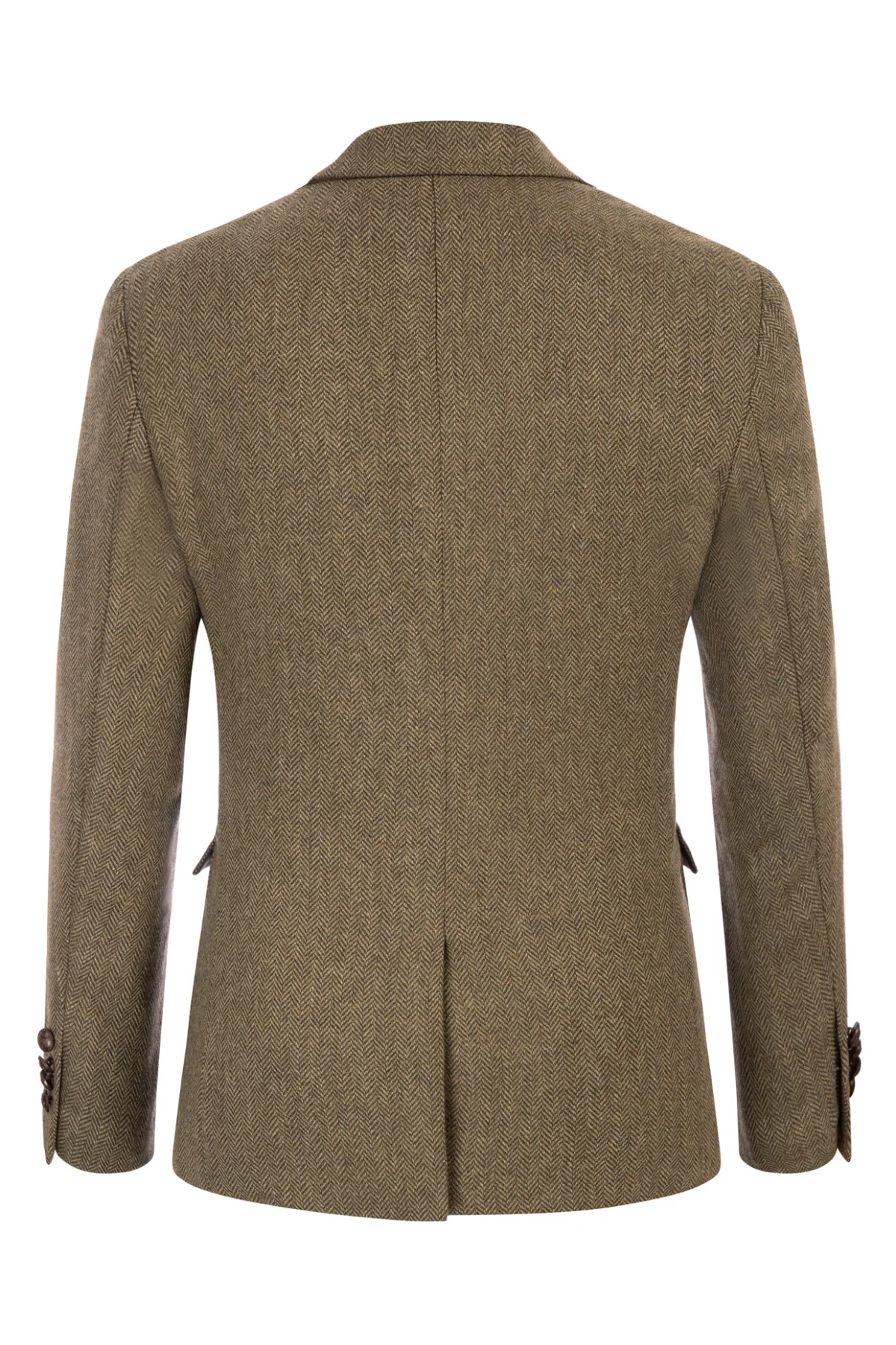 Men Herring Bone Textured Blazer Coat Notch Lapel Two Buttons Coat - Image 4