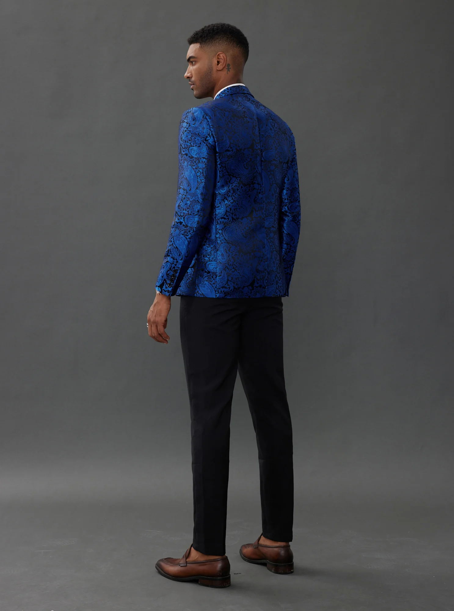 Mens Floral Tuxedo Two Buttons Jacket Paisley Suit Blazer Jacket for Dinner Prom - Image 11