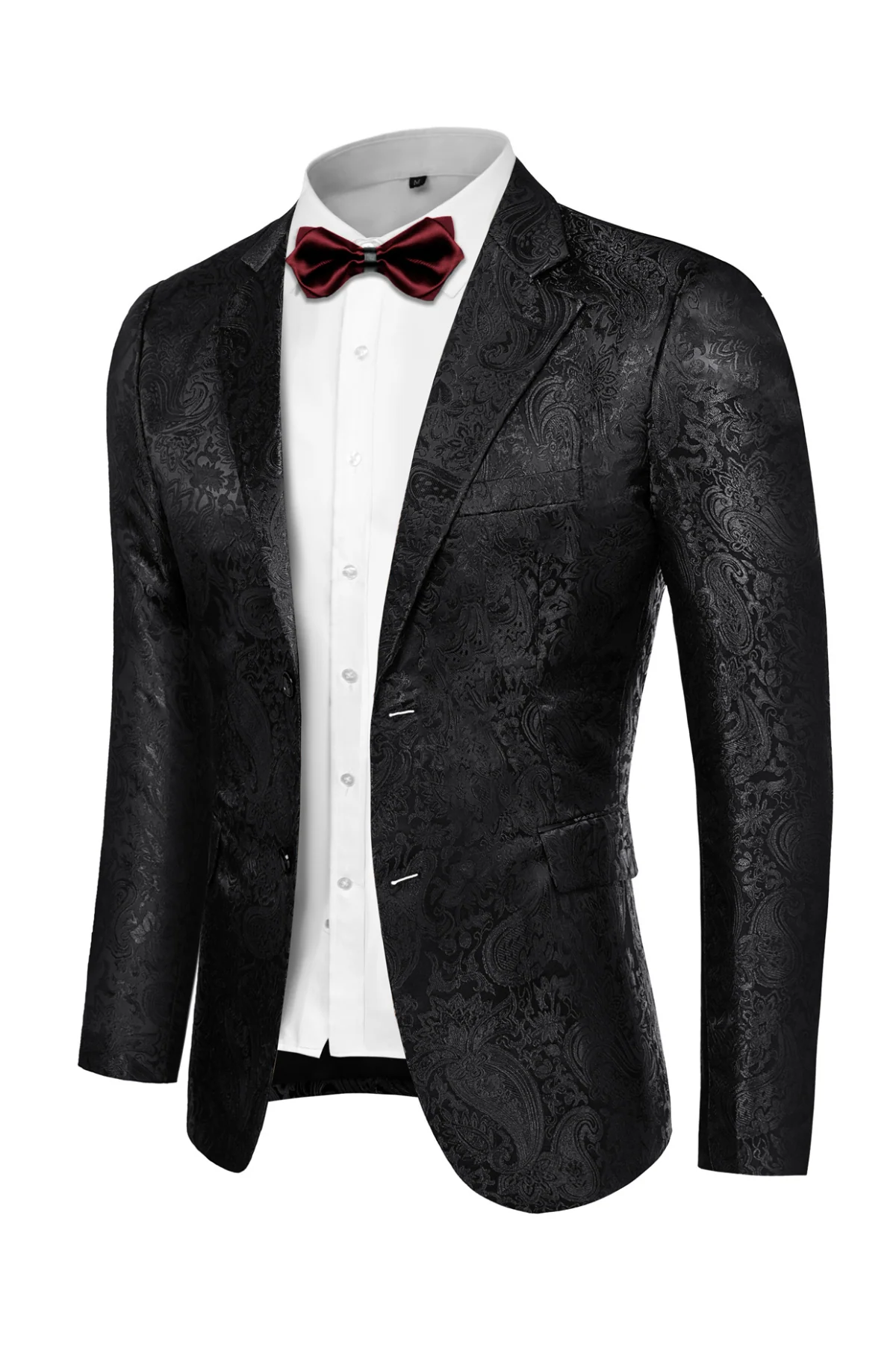 Mens Floral Tuxedo Two Buttons Jacket Paisley Suit Blazer Jacket for Dinner Prom - Image 14