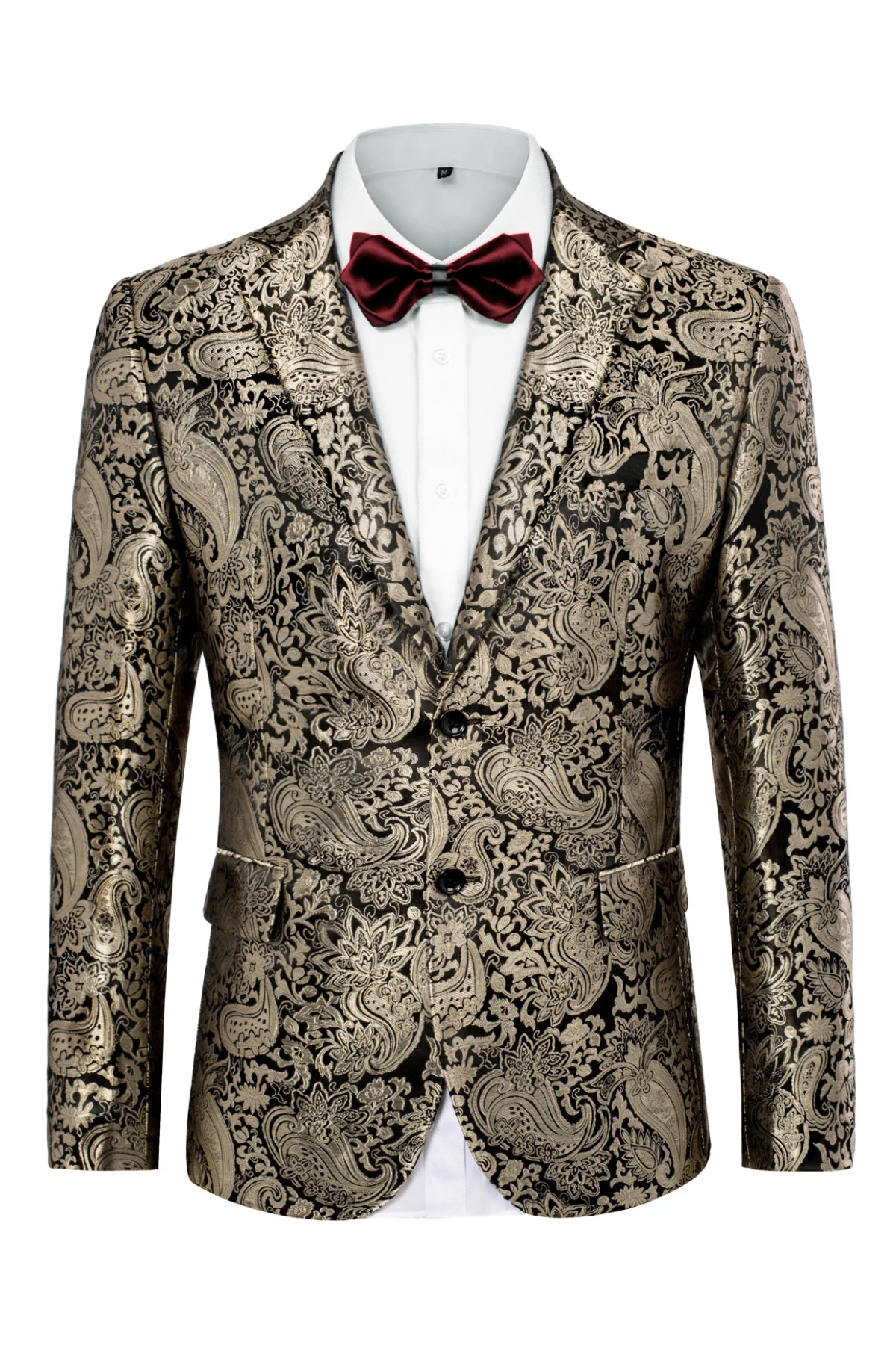 Mens Floral Tuxedo Two Buttons Jacket Paisley Suit Blazer Jacket for Dinner Prom - Image 4