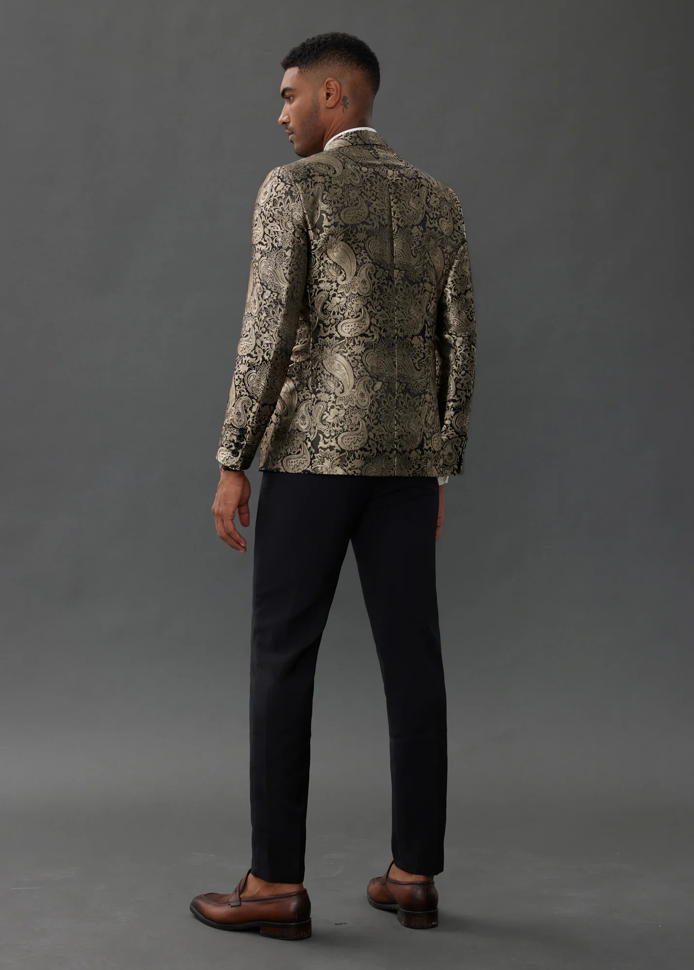 Mens Floral Tuxedo Two Buttons Jacket Paisley Suit Blazer Jacket for Dinner Prom - Image 7