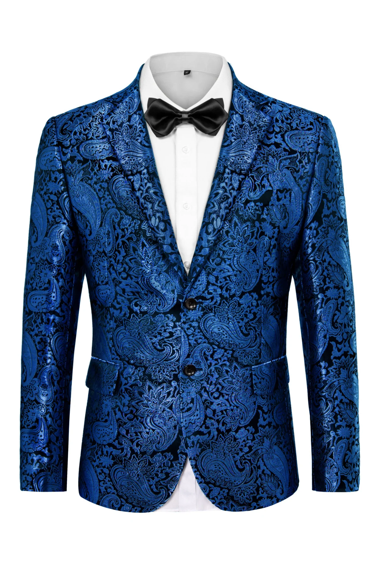 Mens Floral Tuxedo Two Buttons Jacket Paisley Suit Blazer Jacket for Dinner Prom - Image 9