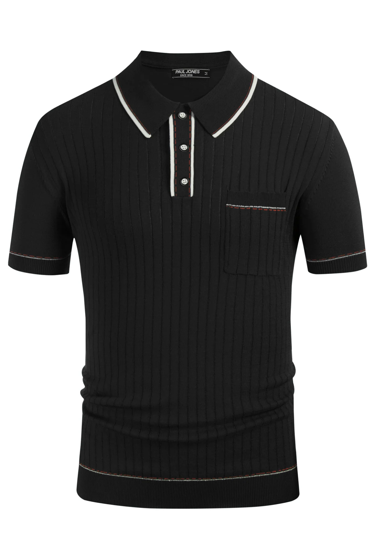 Men's Short Sleeve Knit Button Polo Shirts Casual Pullover Golf Shirt with Pockets - Image 17