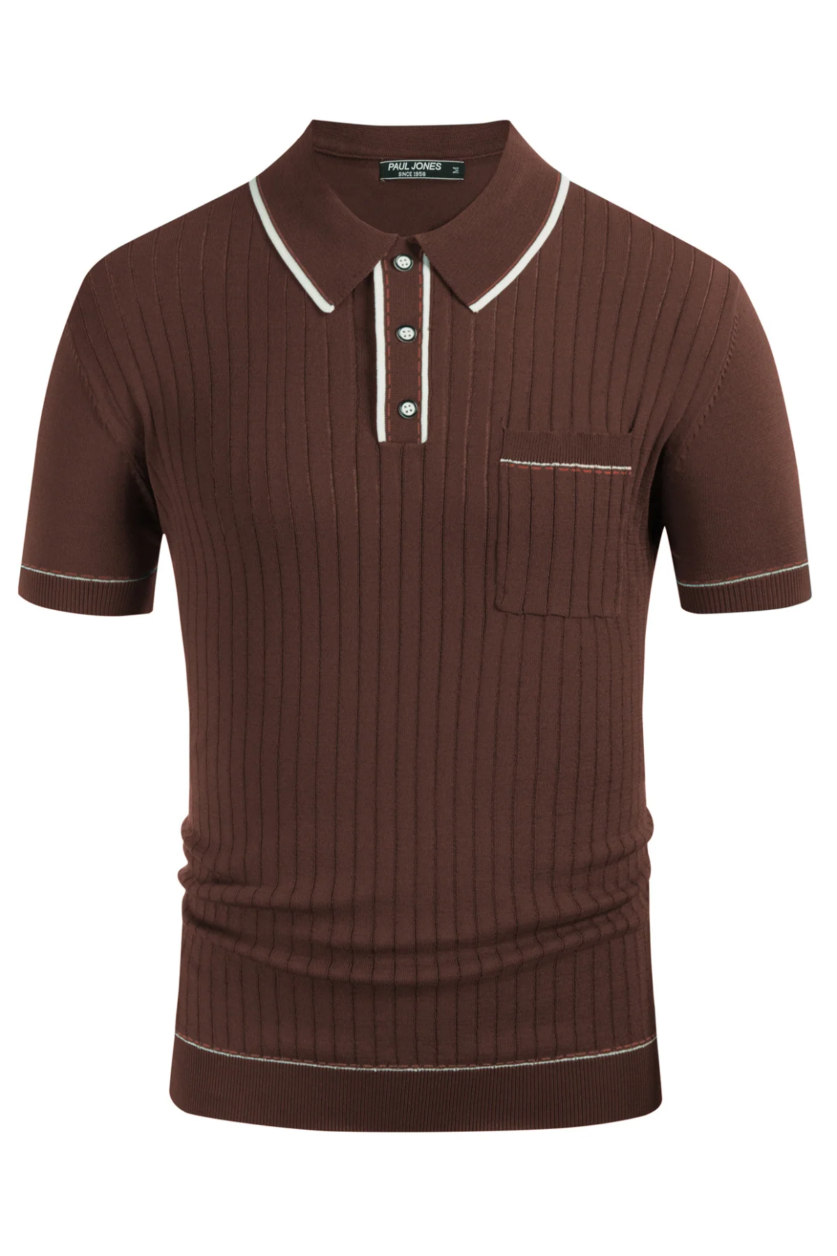 Men's Short Sleeve Knit Button Polo Shirts Casual Pullover Golf Shirt with Pockets - Image 27