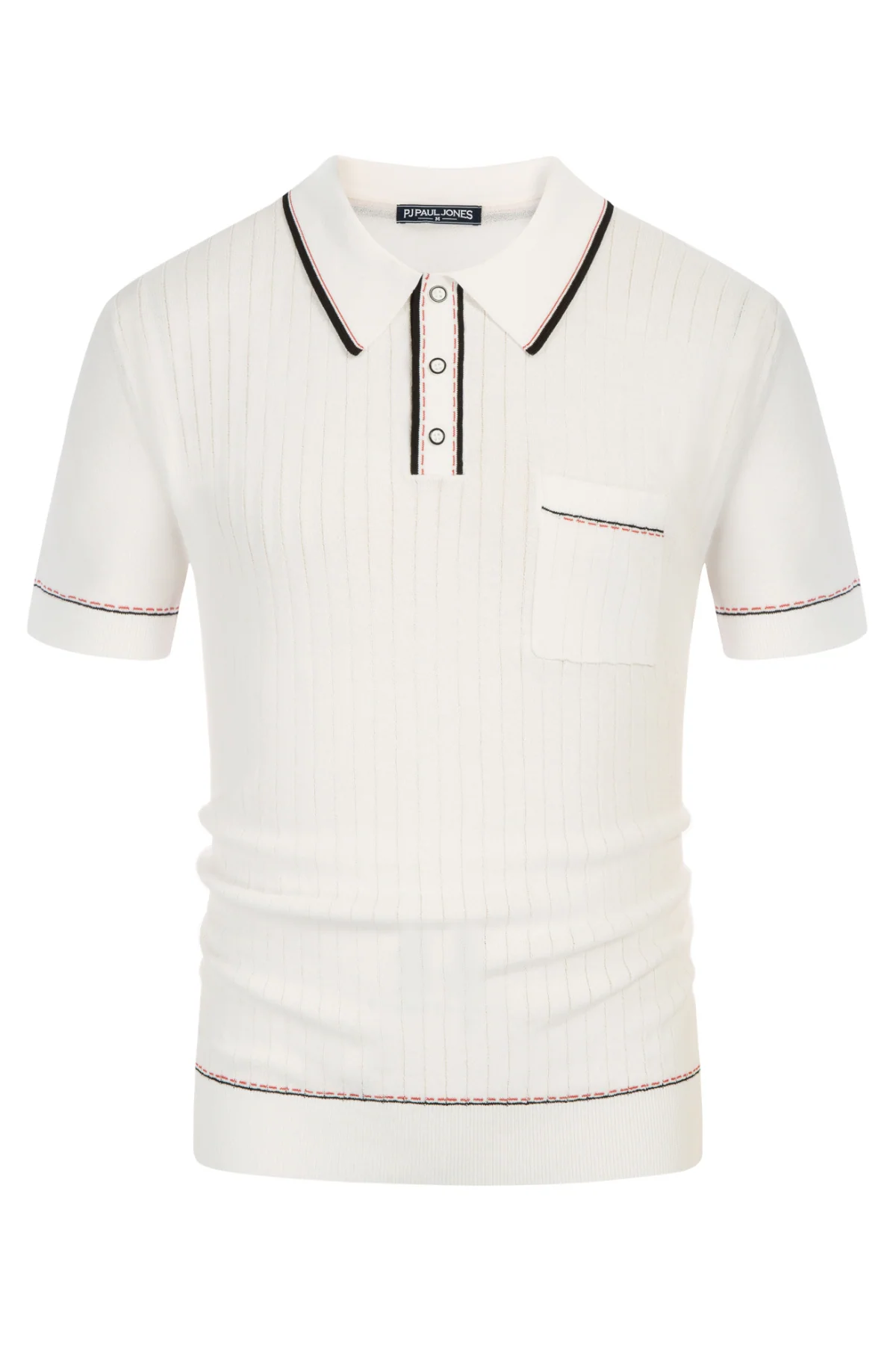 Men's Short Sleeve Knit Button Polo Shirts Casual Pullover Golf Shirt with Pockets - Image 42