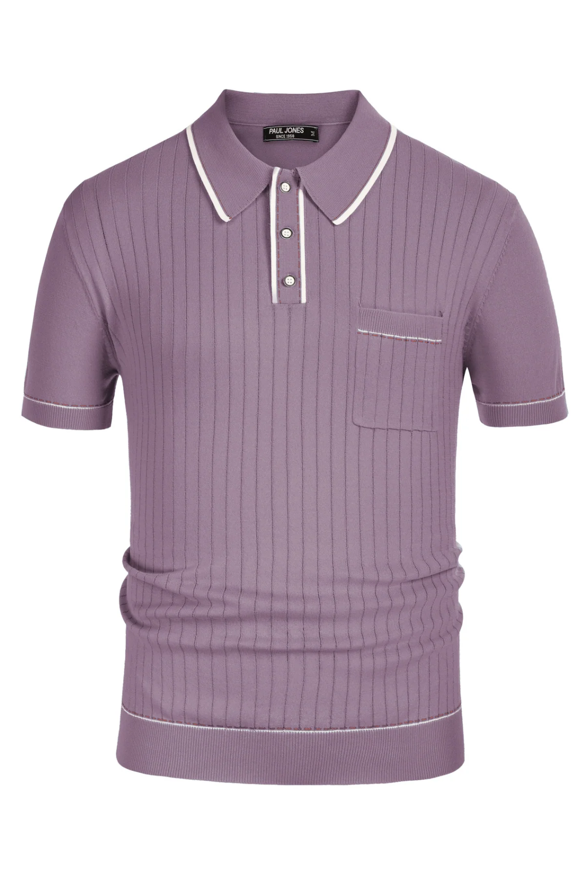 Men's Short Sleeve Knit Button Polo Shirts Casual Pullover Golf Shirt with Pockets - Image 47