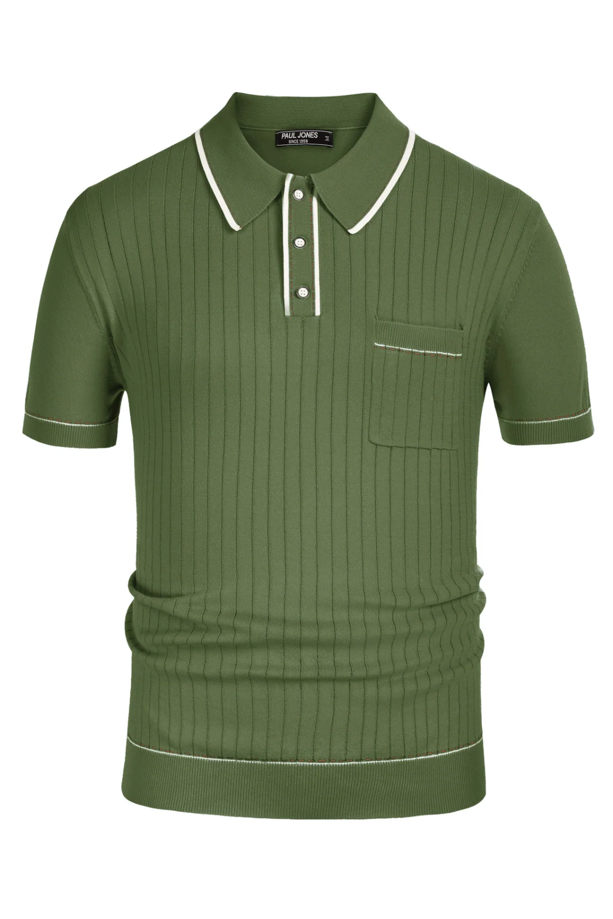 Men's Short Sleeve Knit Button Polo Shirts Casual Pullover Golf Shirt with Pockets - Image 53