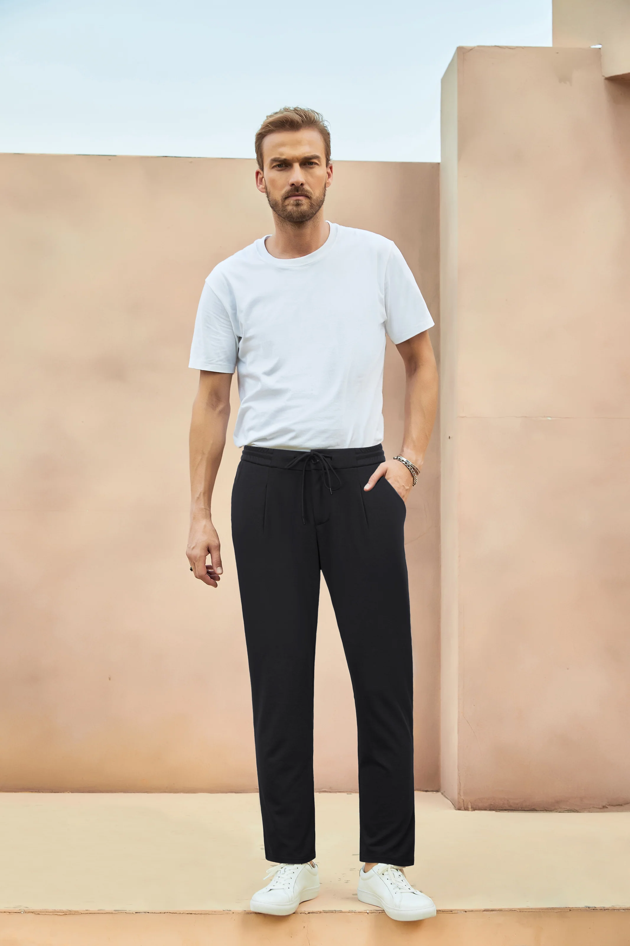 Men Multi-Pocket Pants Casual Comfy Elastic Drawstring Waist Pants - Image 17
