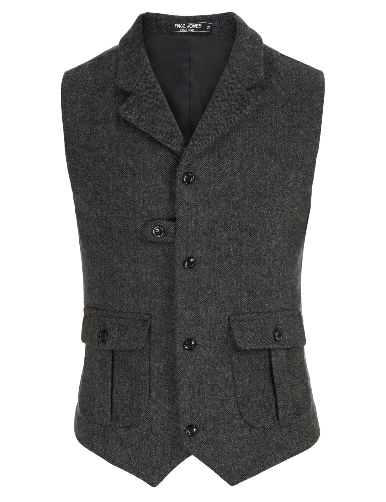 Men Notch Lapel Vest Coat Single Breasted Handkerchief Hem Cut-off Vest - Image 25